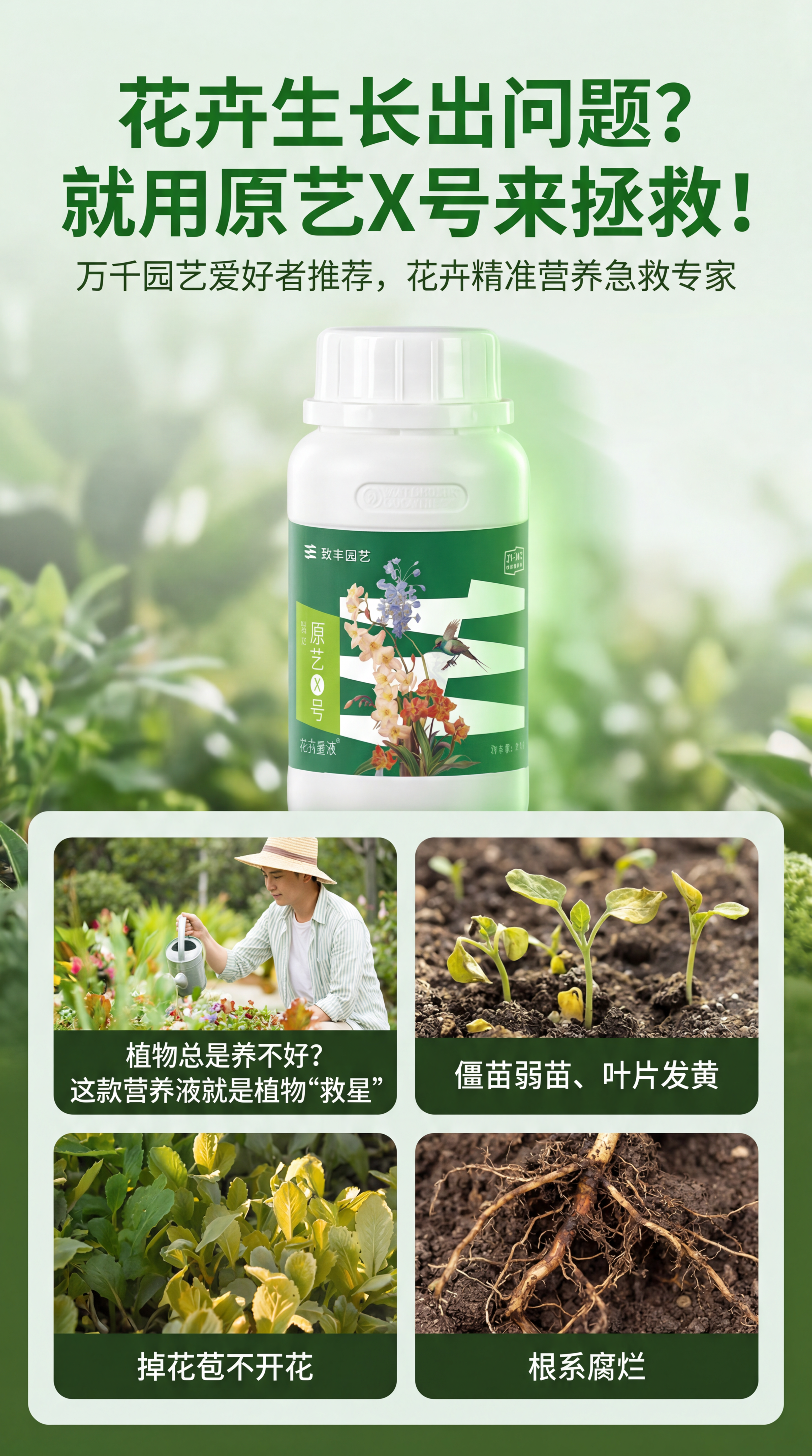 园艺营养液瓶子，严格参照上传产品图https://dify-g… - 图片创意预览