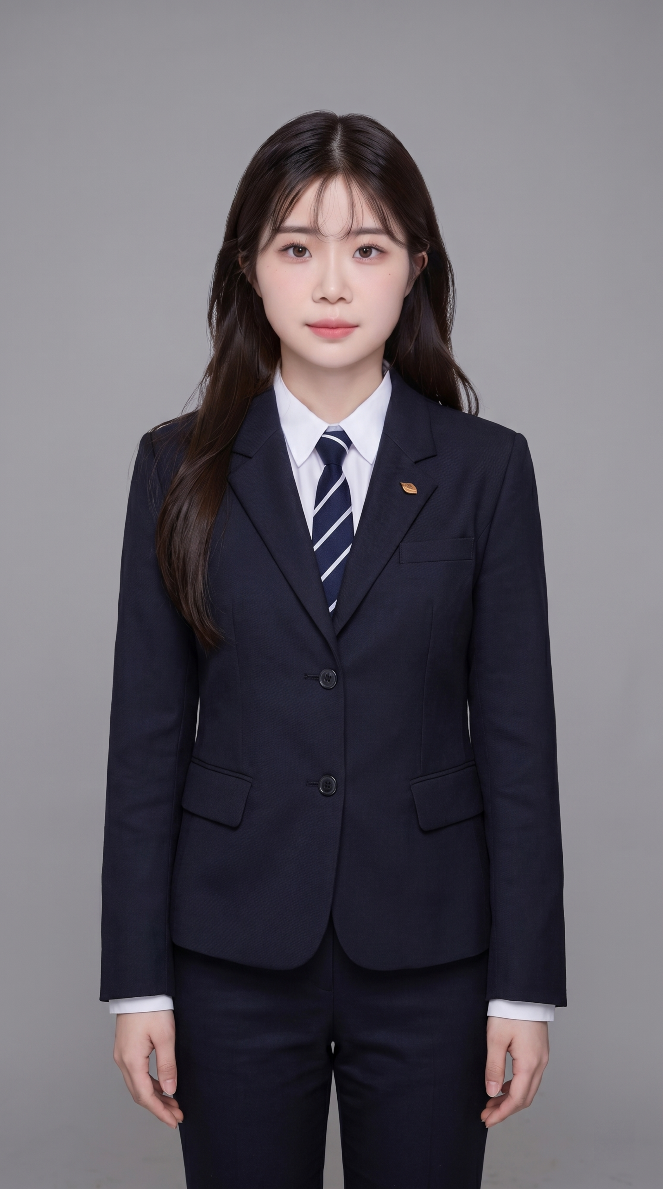 参考图片中的人物面部特征，不改变面部，生成人物全身正装形象照，… - 图片创意预览