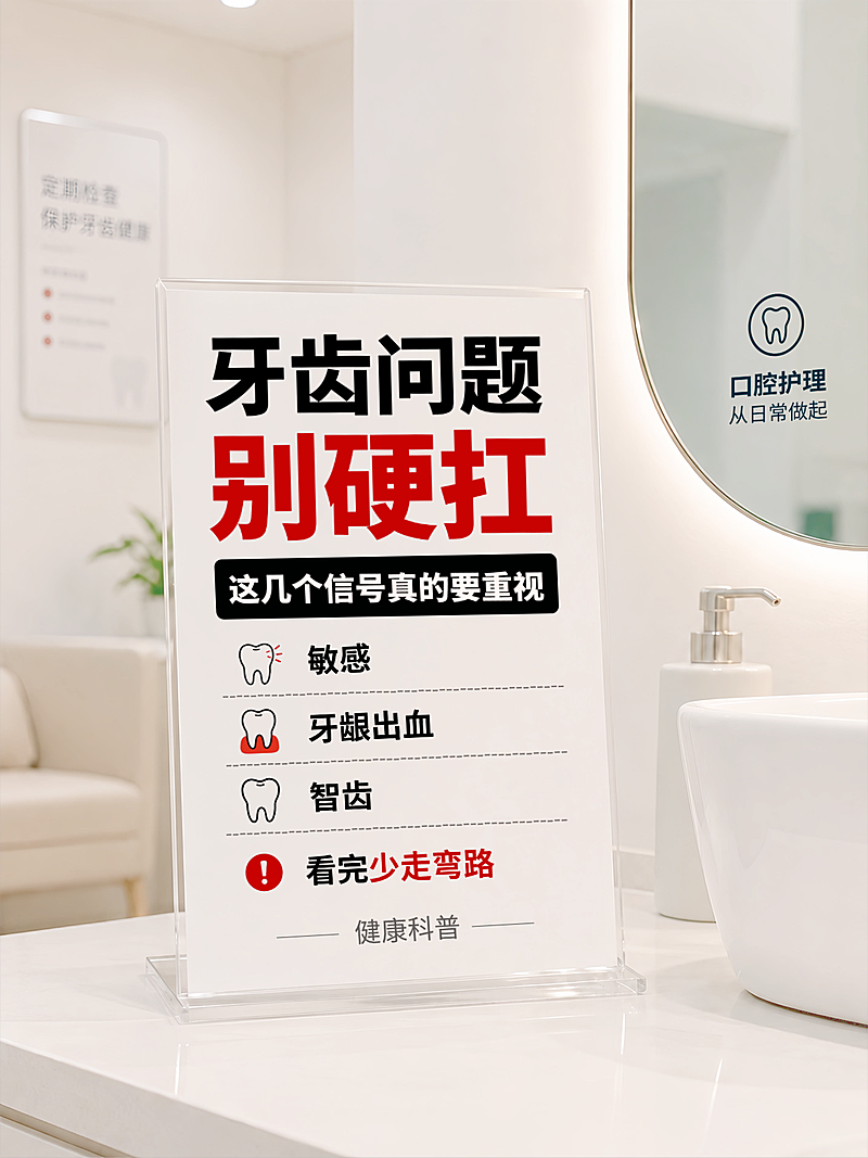 牙齿问题健康科普分享简约医疗风小红书封面