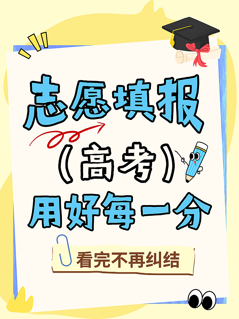 卡通简约高考志愿填报必备知识科普小红书封面