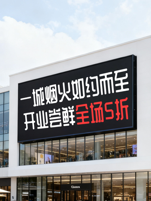 餐饮开业促销宣传大屏大字实景风小红书封面预览效果