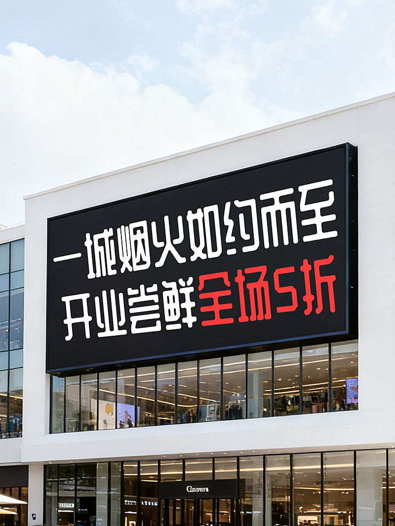 餐饮开业促销宣传大屏大字实景风小红书封面