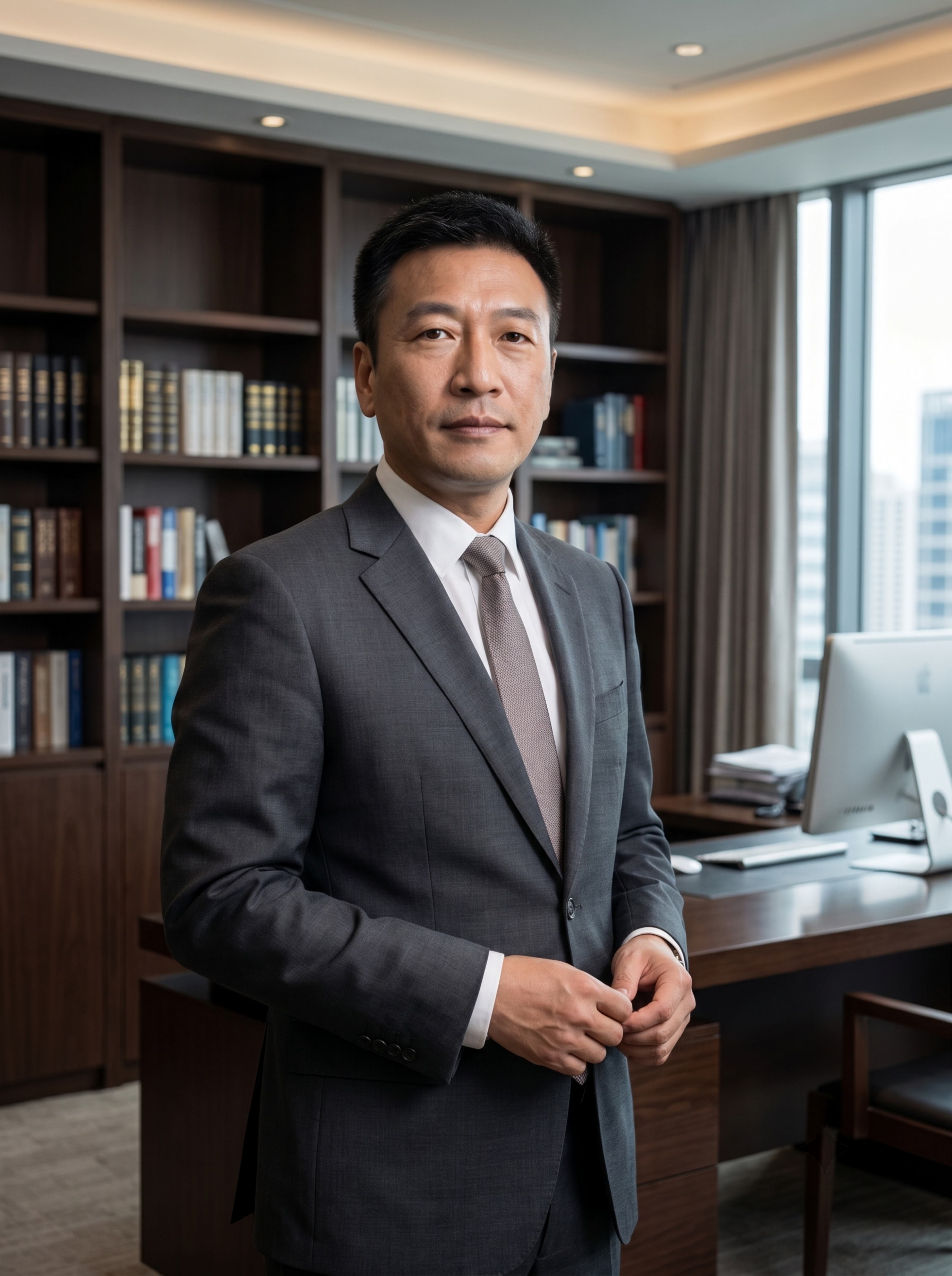 参考图中人物，生成个人写真半身照，成熟稳重风格，办公室背景，专… - 图片创意预览