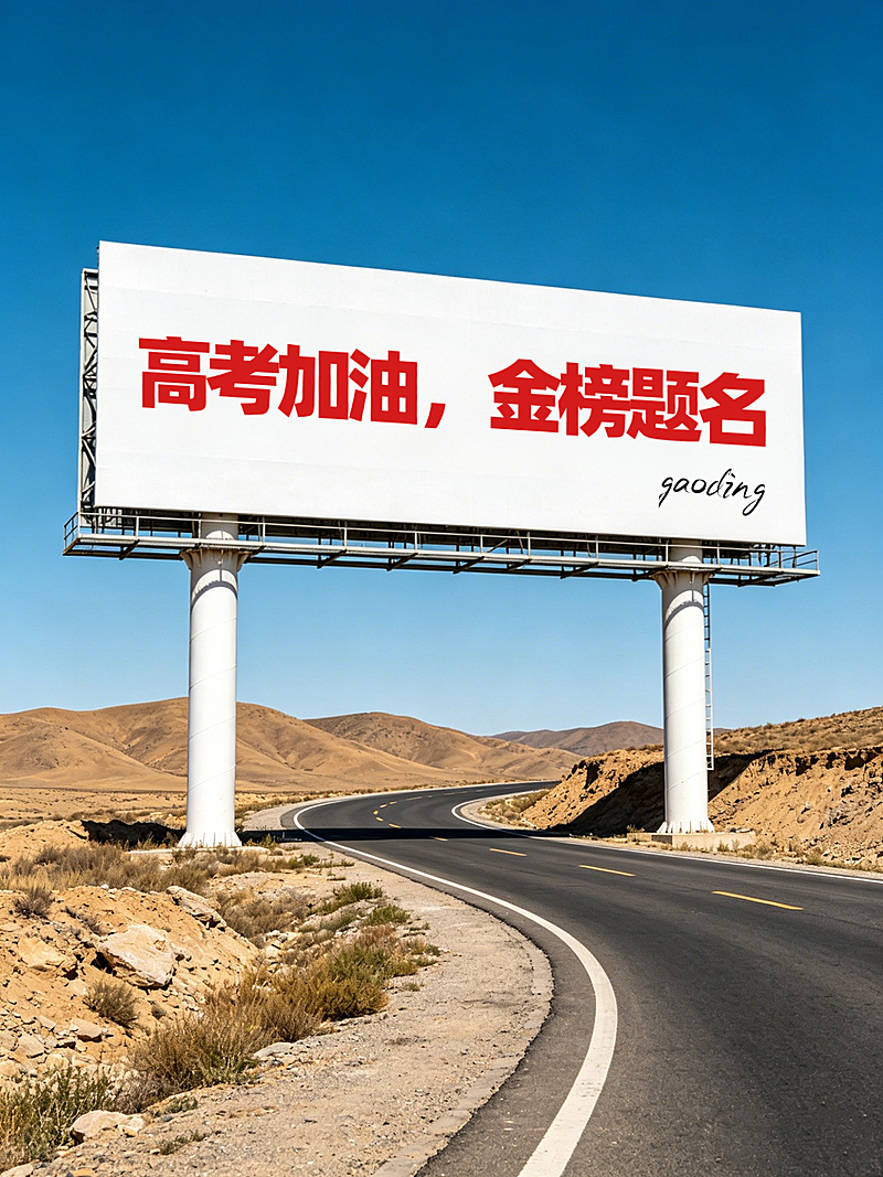 爆款大字路牌高考祝福实景风小红书封面