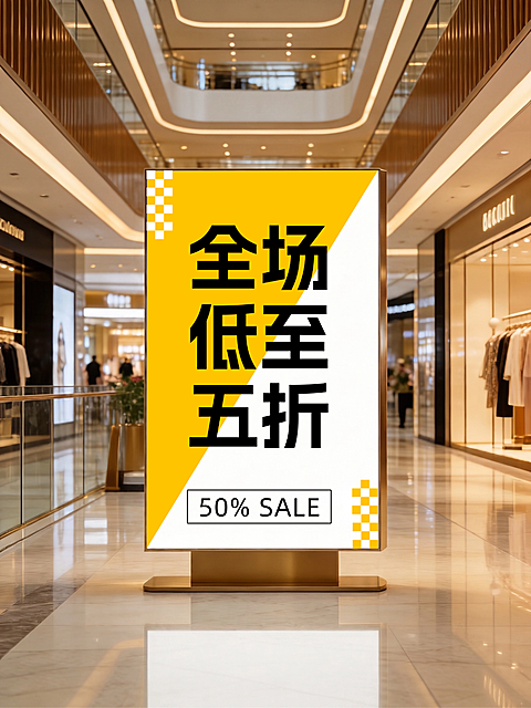 商场营销促销宣传大字实景风小红书封面