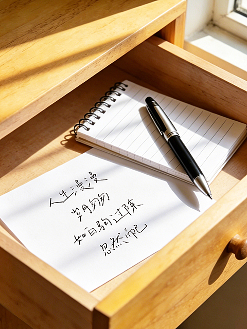 激励正能量语录摘抄分享书桌抽屉实景风小红书封面