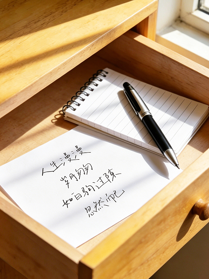 激励正能量语录摘抄分享书桌抽屉实景风小红书封面