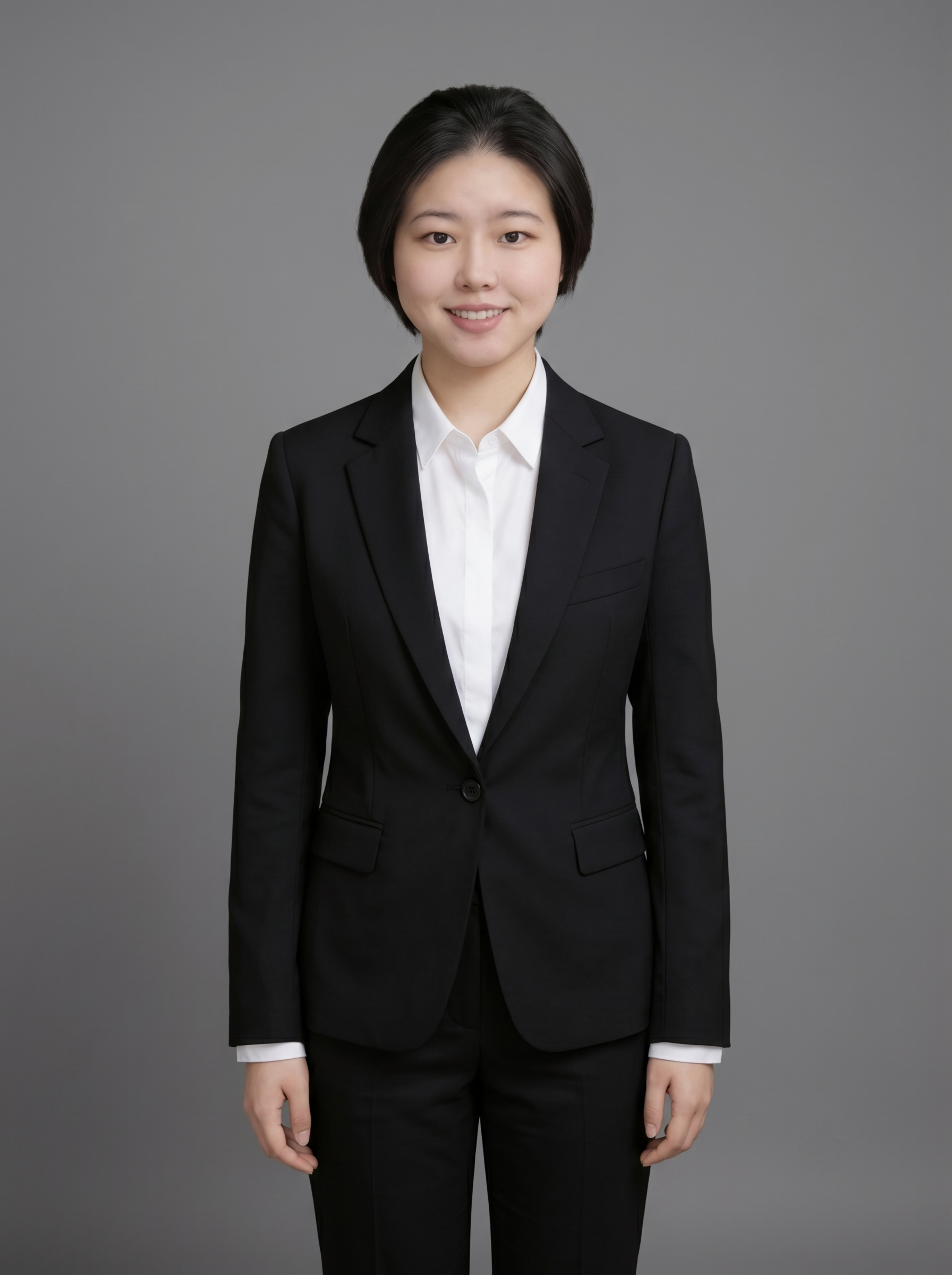 参考图中保留人物脸型、发型、年龄等特征生成职场全身形象照，展现… - 图片创意预览