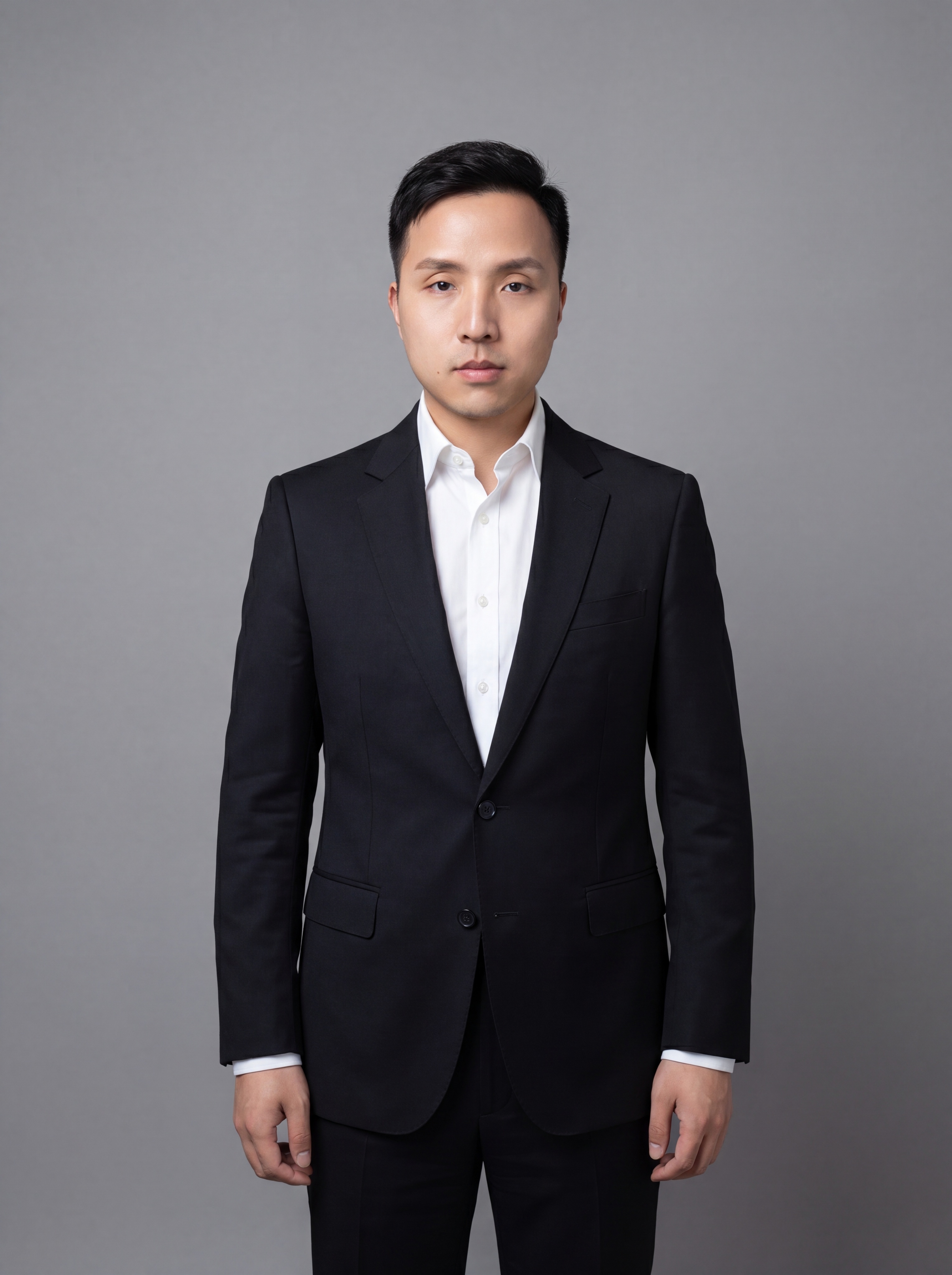 参考图中保留人物脸型、发型、年龄等特征生成职场全身正装形象照，… - 图片创意预览
