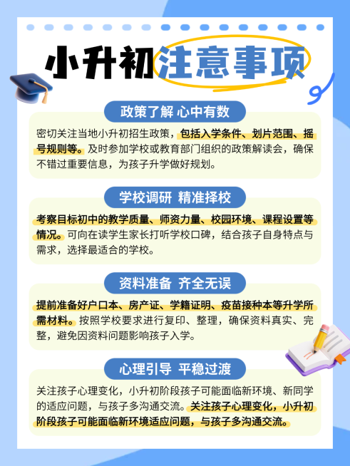 小升初教育知识分享手账风小红书配图预览效果