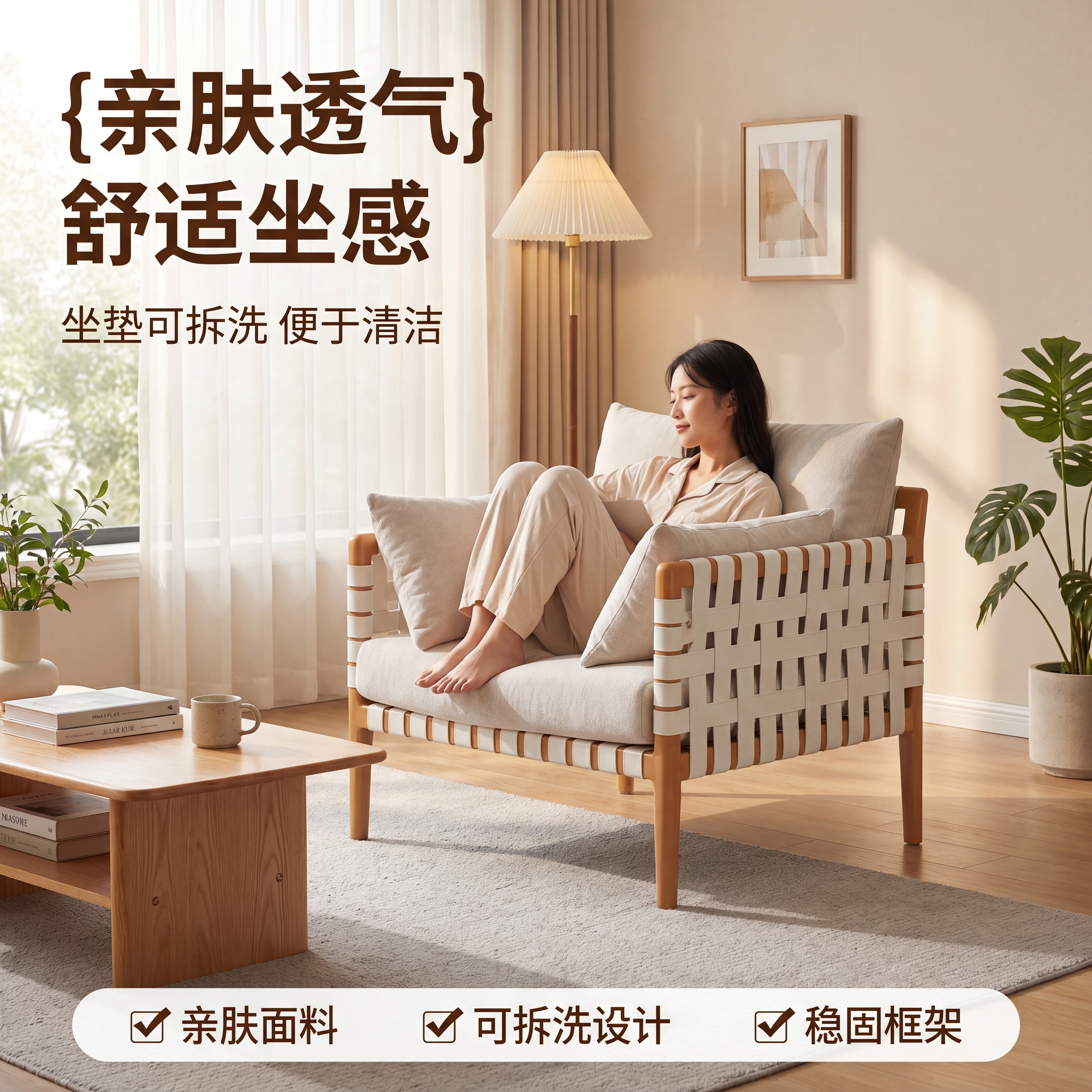 [主图-1] 单人沙发空间场景与氛围首图 [氛围风格] 家居治… - 图片创意预览