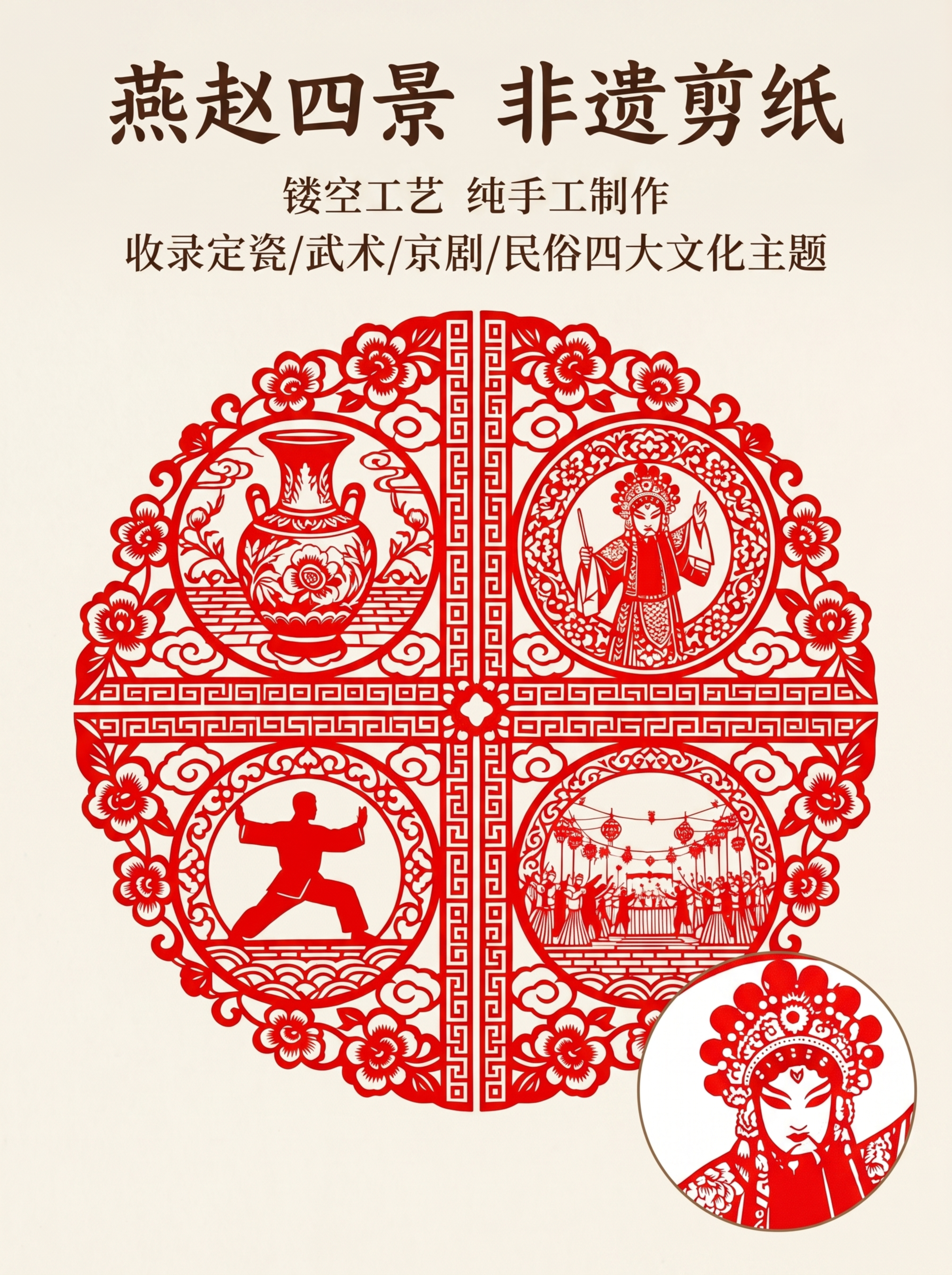 [第4屏] 非遗工艺页-燕赵文化主题剪纸展示，本屏使用【图2】… - 图片创意预览