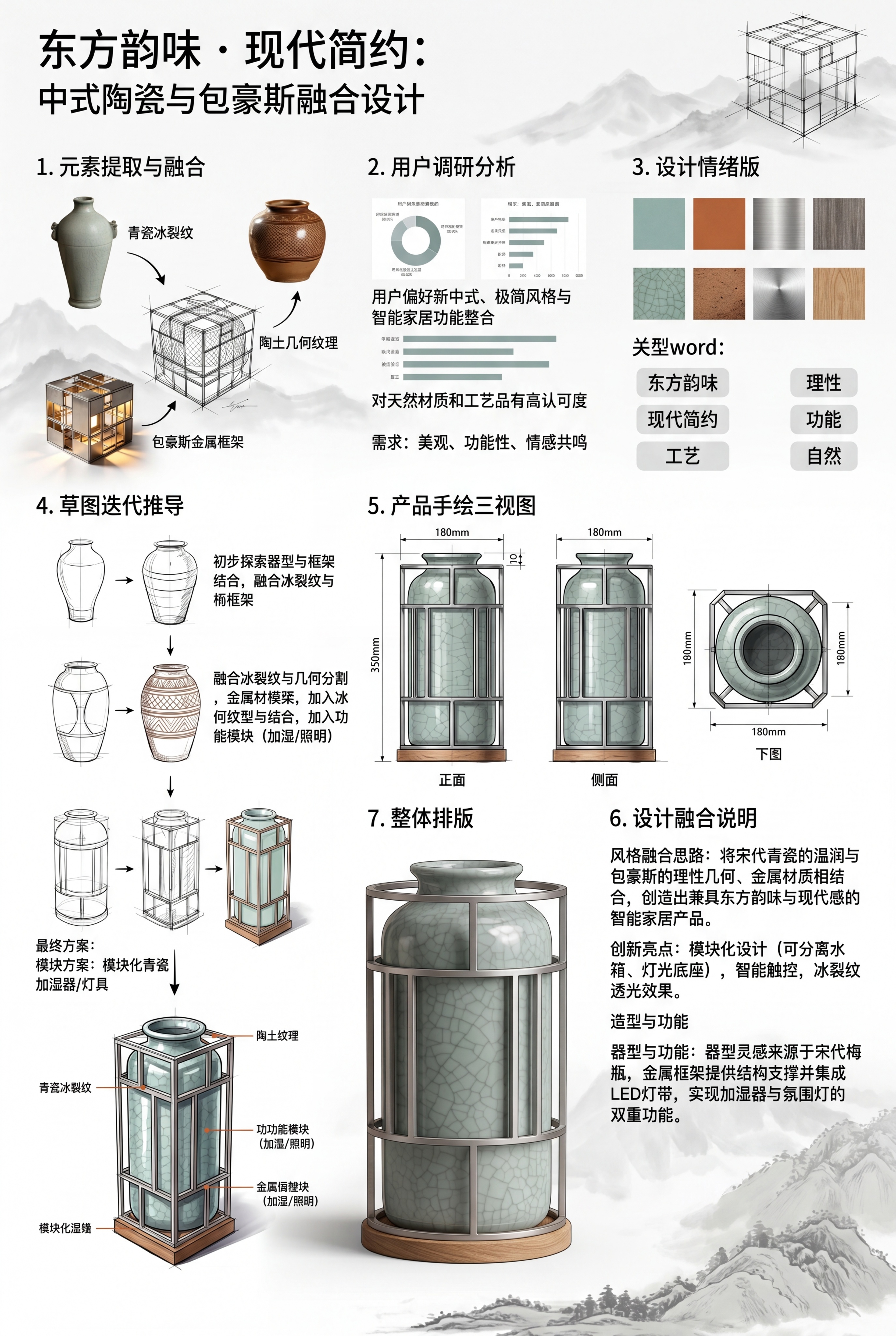 将以上三款设计作品整合排版到一张A0展览展板，尺寸宽841mm… - 图片创意预览
