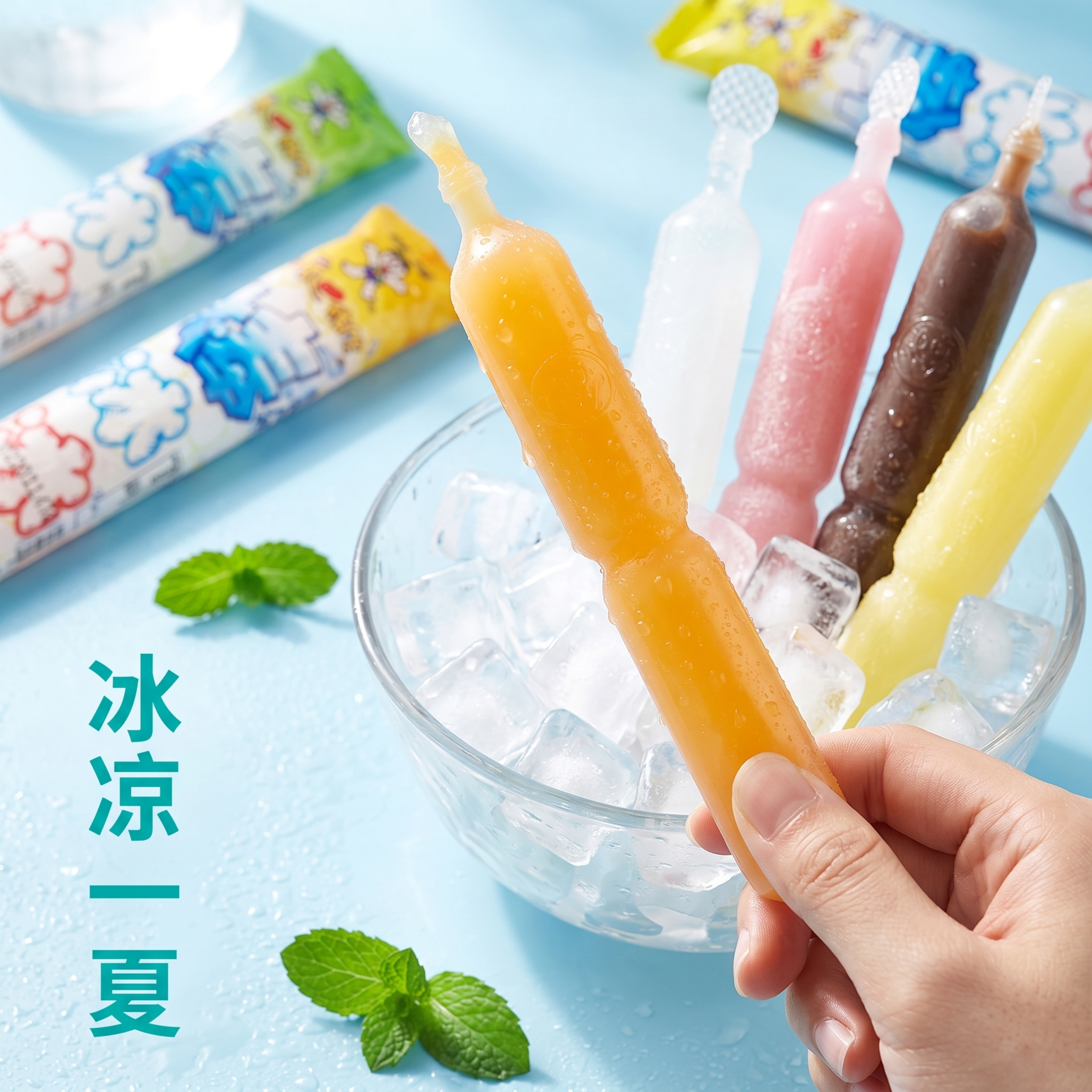 [主图-3] 旺旺棒冰冰夏日食用场景展示，氛围风格生活场景化，… - 图片创意预览