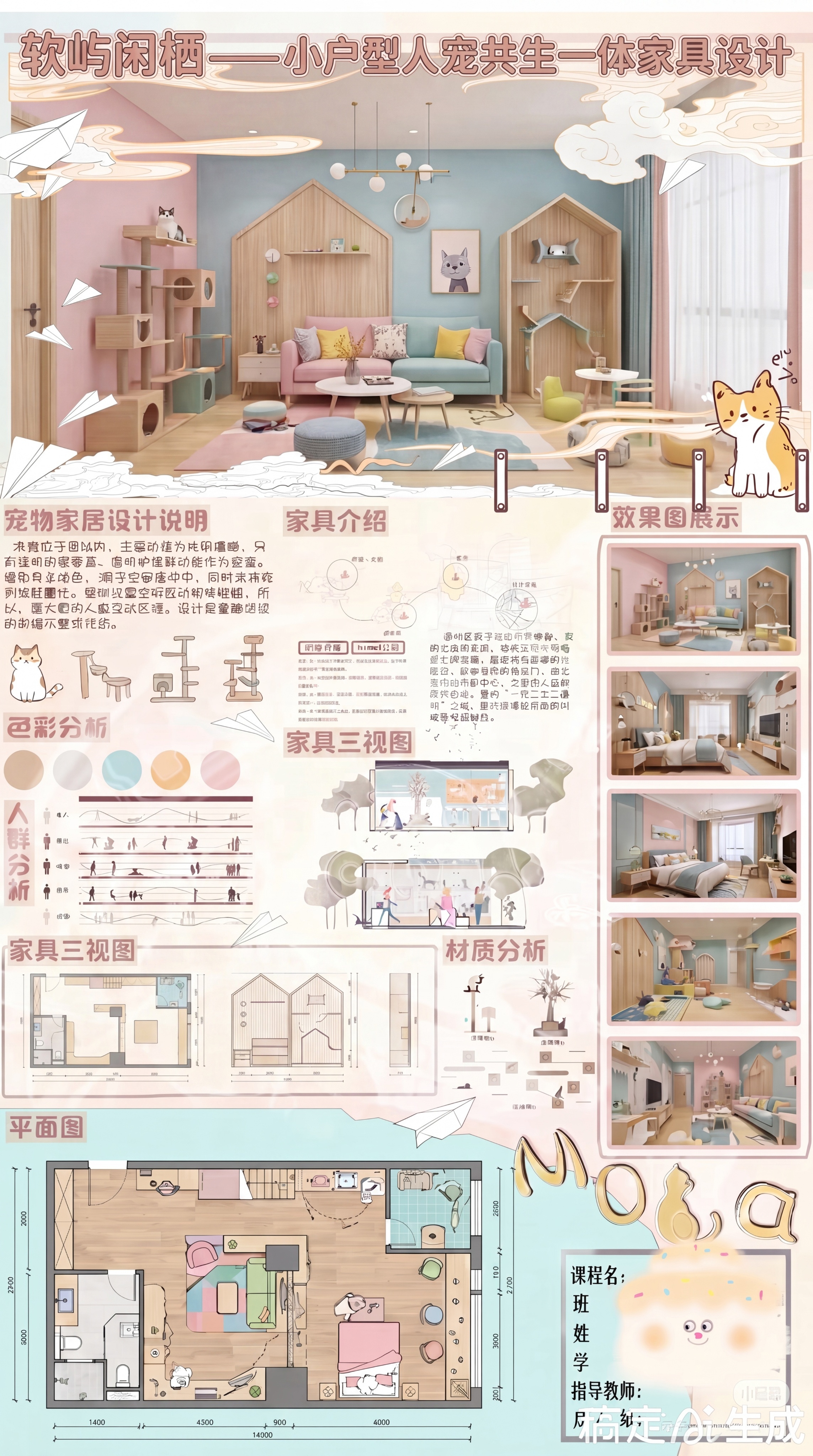 在原图基础上修改：1. 将最上面的文字改为“软屿闲栖——小户型… - 图片创意预览