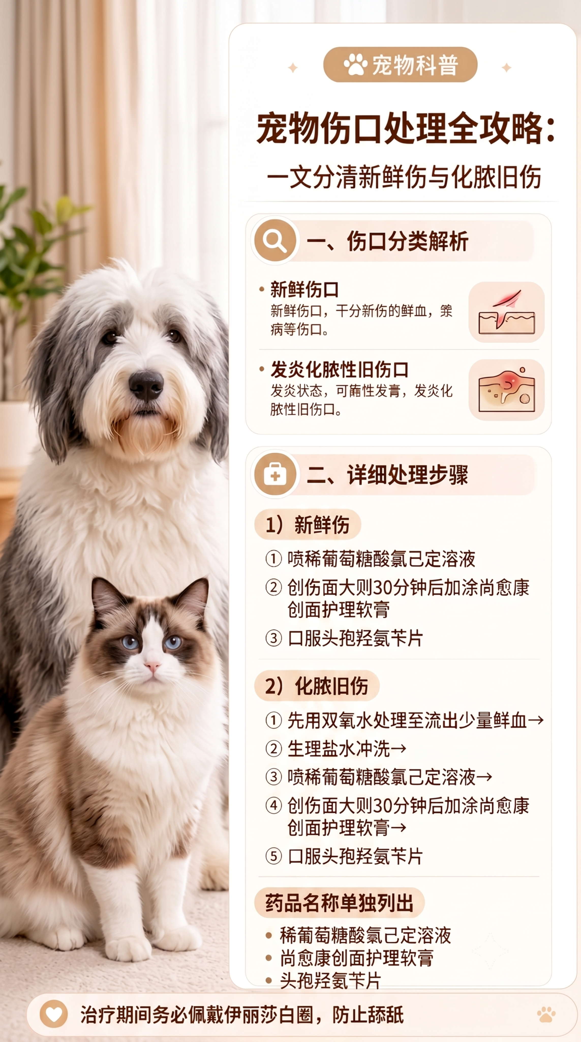 替换图片左侧的金毛犬和橘猫，换成其他不同品种的宠物，保持图片整… - 图片创意预览