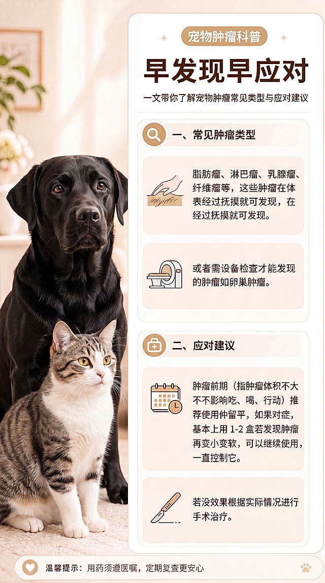 将图片左侧的金毛犬和橘猫替换成不同的其他真实宠物猫狗，表情自然真实，保持原来的图片风格、文字内容和药品位置不变，药品不修改，只更换宠物图案，整体风格保持温暖暖色调，背景不变