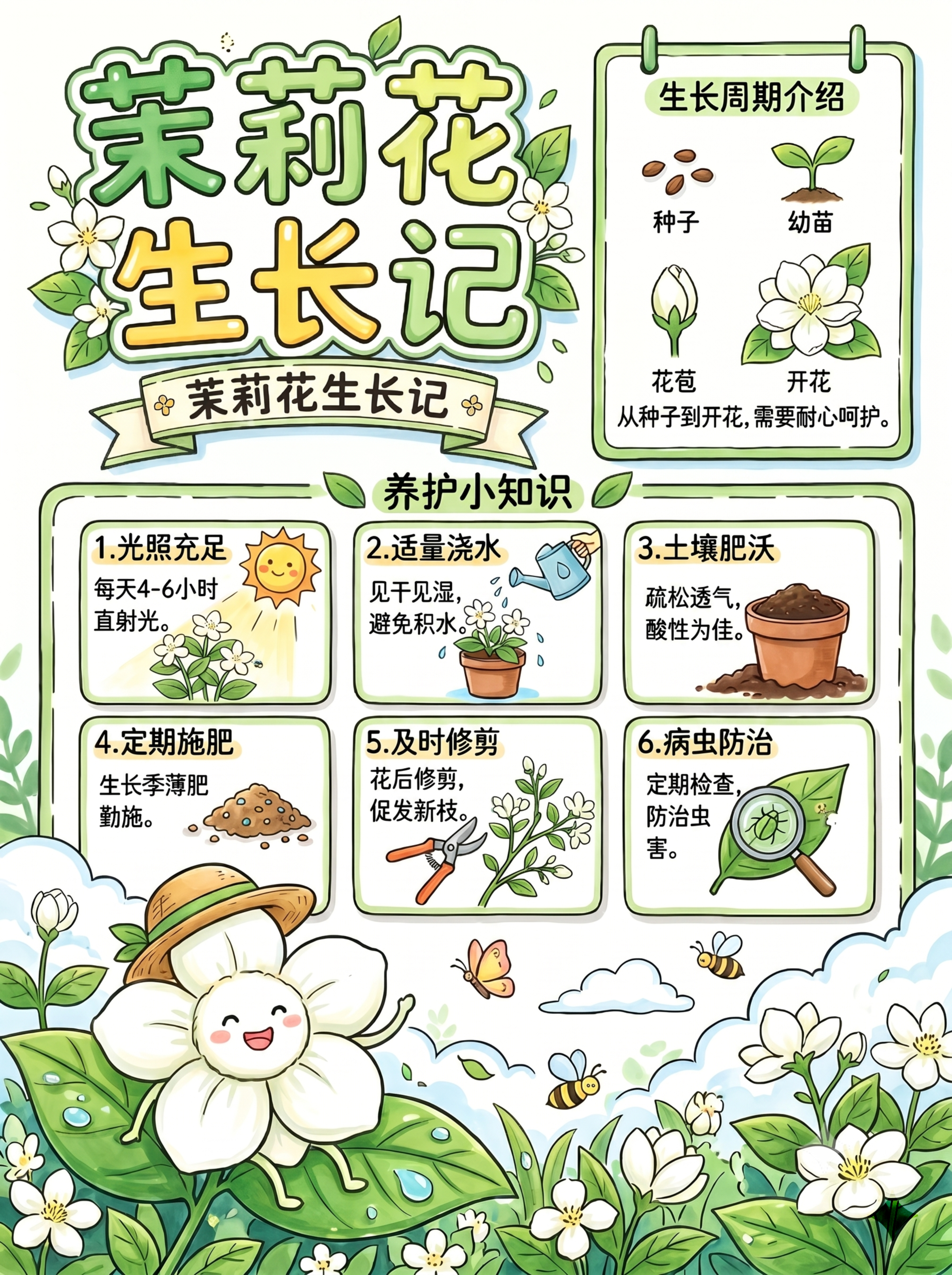 在原图基础上简化画面，将‘养护小知识’板块放大突出显示，其余部… - 图片创意预览