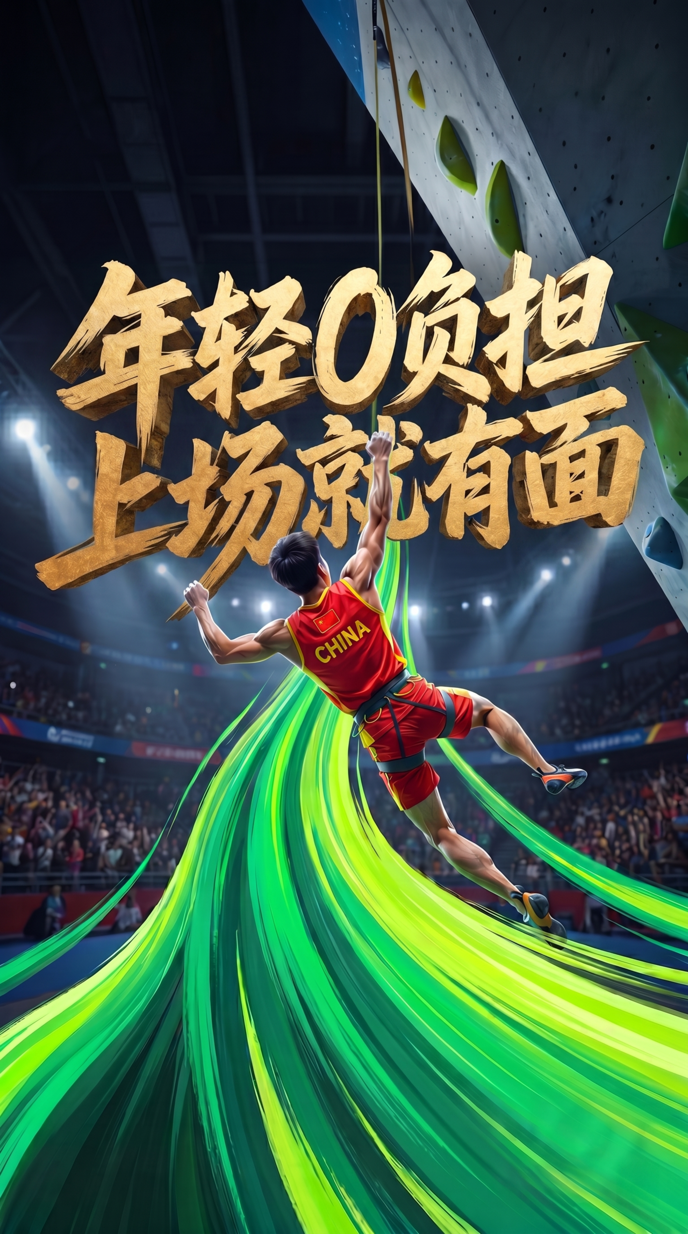 将原图中的'上场即冠军'文字改为'上场就有面',并将标题字做成… - 图片创意预览