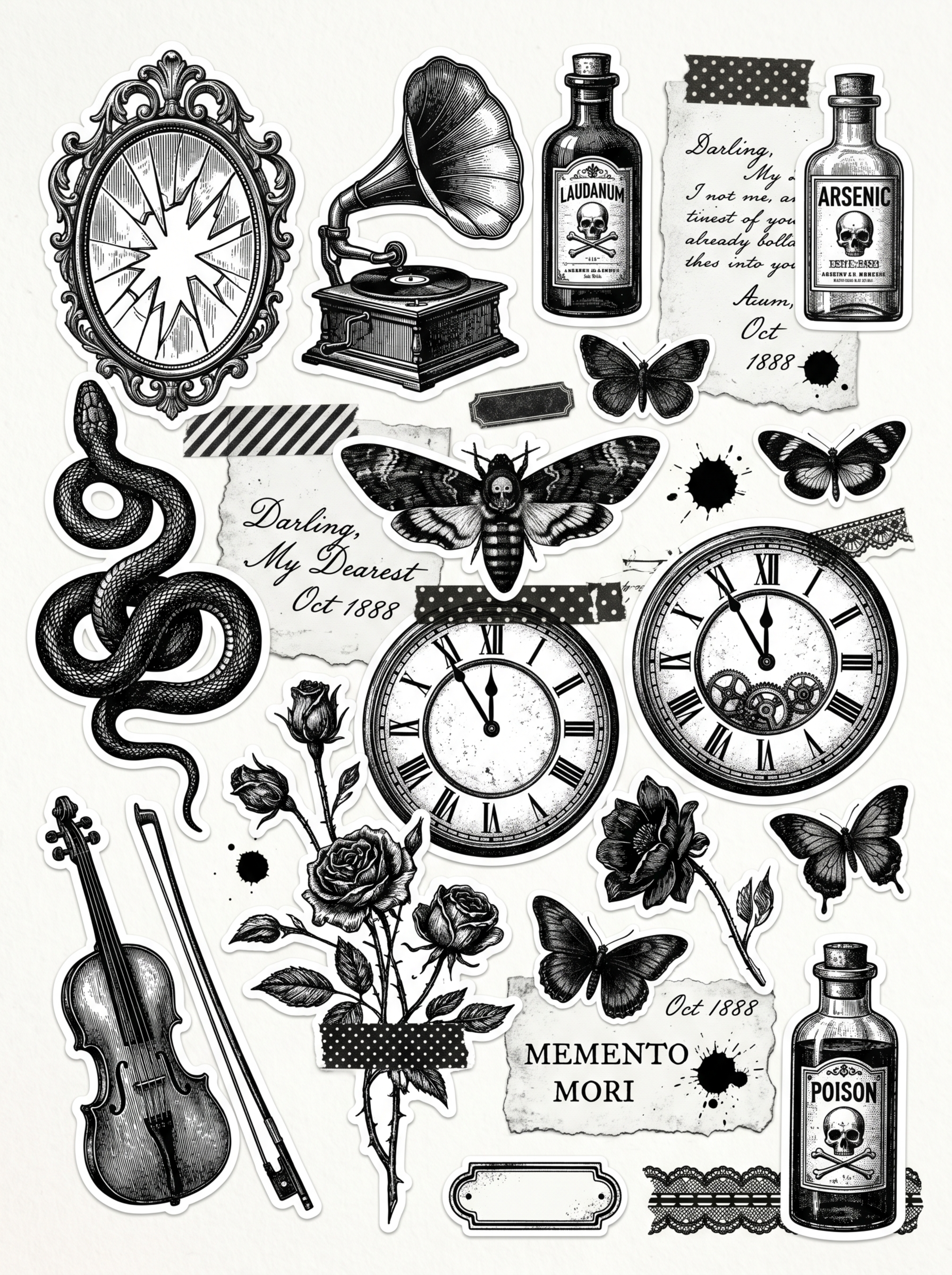 A set of dark gothic vintage co… - 图片创意预览