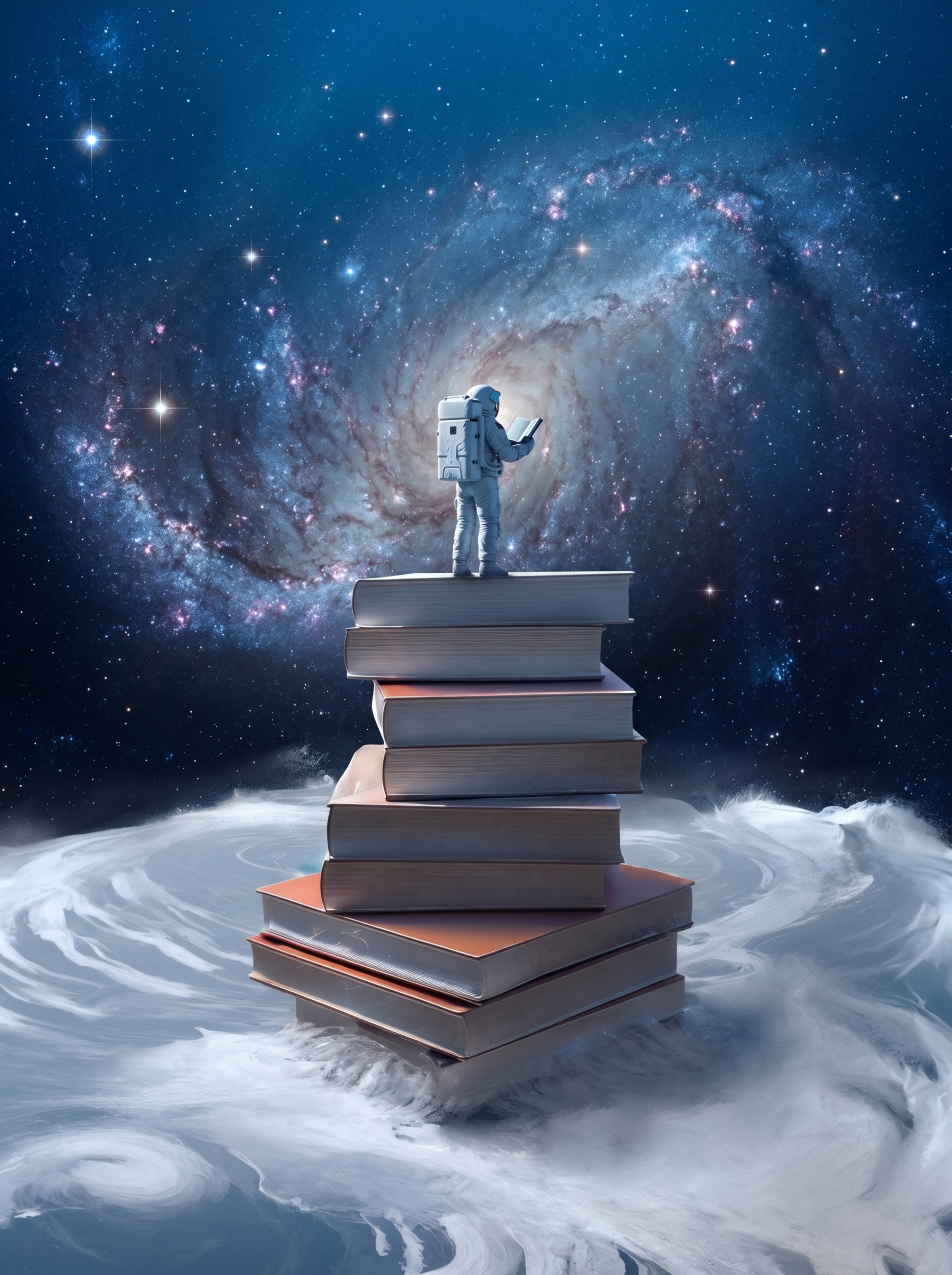 「图片1」 背景换成蓝色到深蓝色渐变，星空 ，银河，人物变成宇… - 图片创意预览