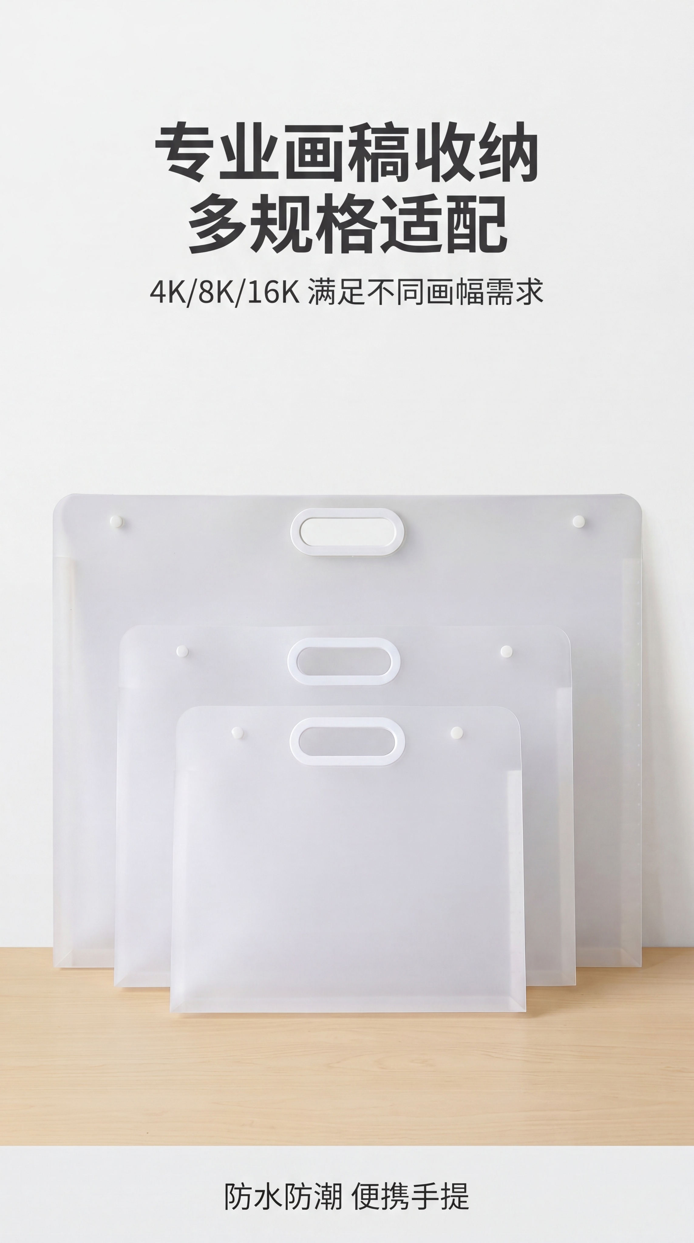 [第1屏] 详情页头图-半透明磨砂画稿袋全家福宣传海报。本屏使… - 图片创意预览