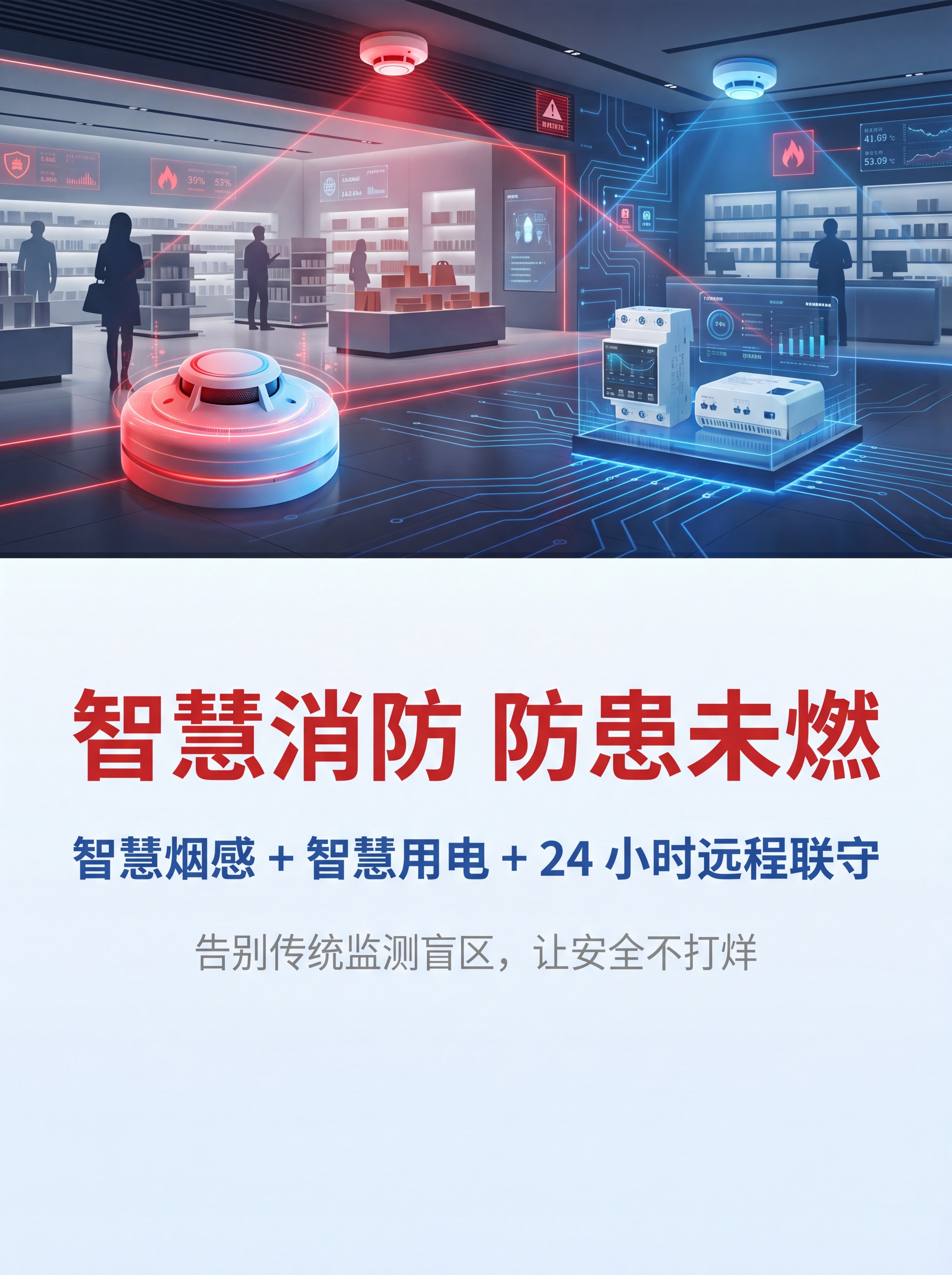 [第1屏] 智慧消防解决方案详情页头图主视觉，顶部Banner… - 图片创意预览