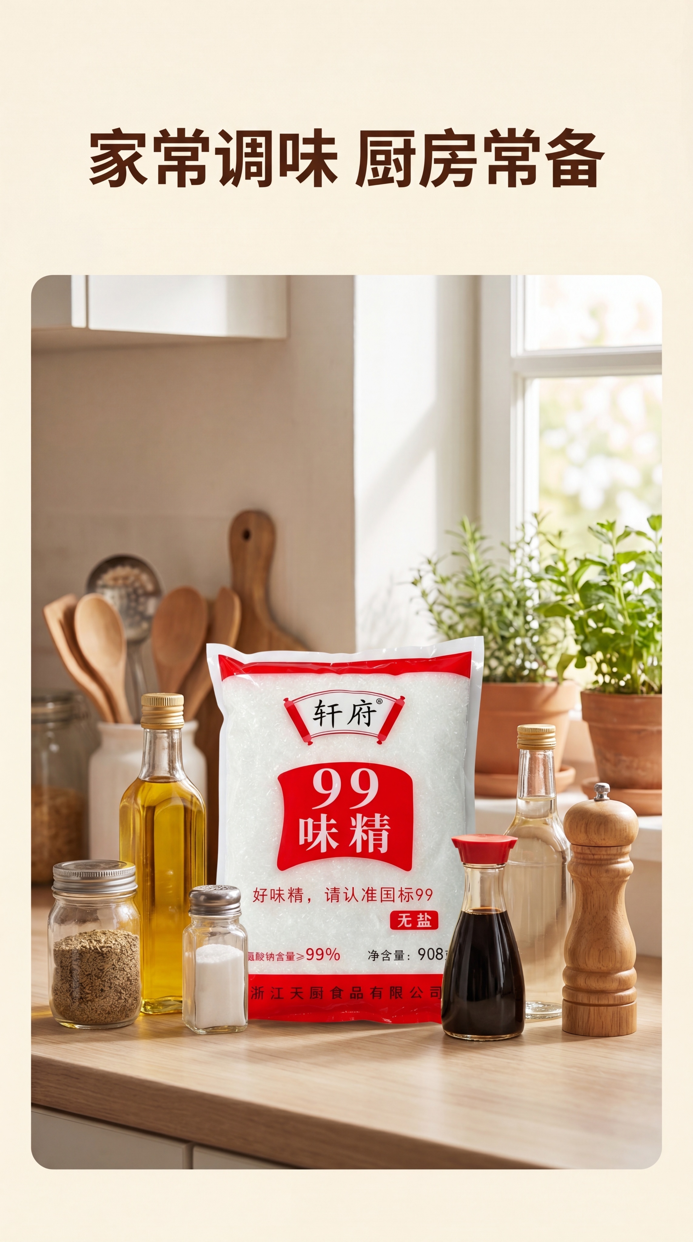 [第11屏] 家庭厨房场景-轩府99味精厨房常备展示。本屏使用… - 图片创意预览