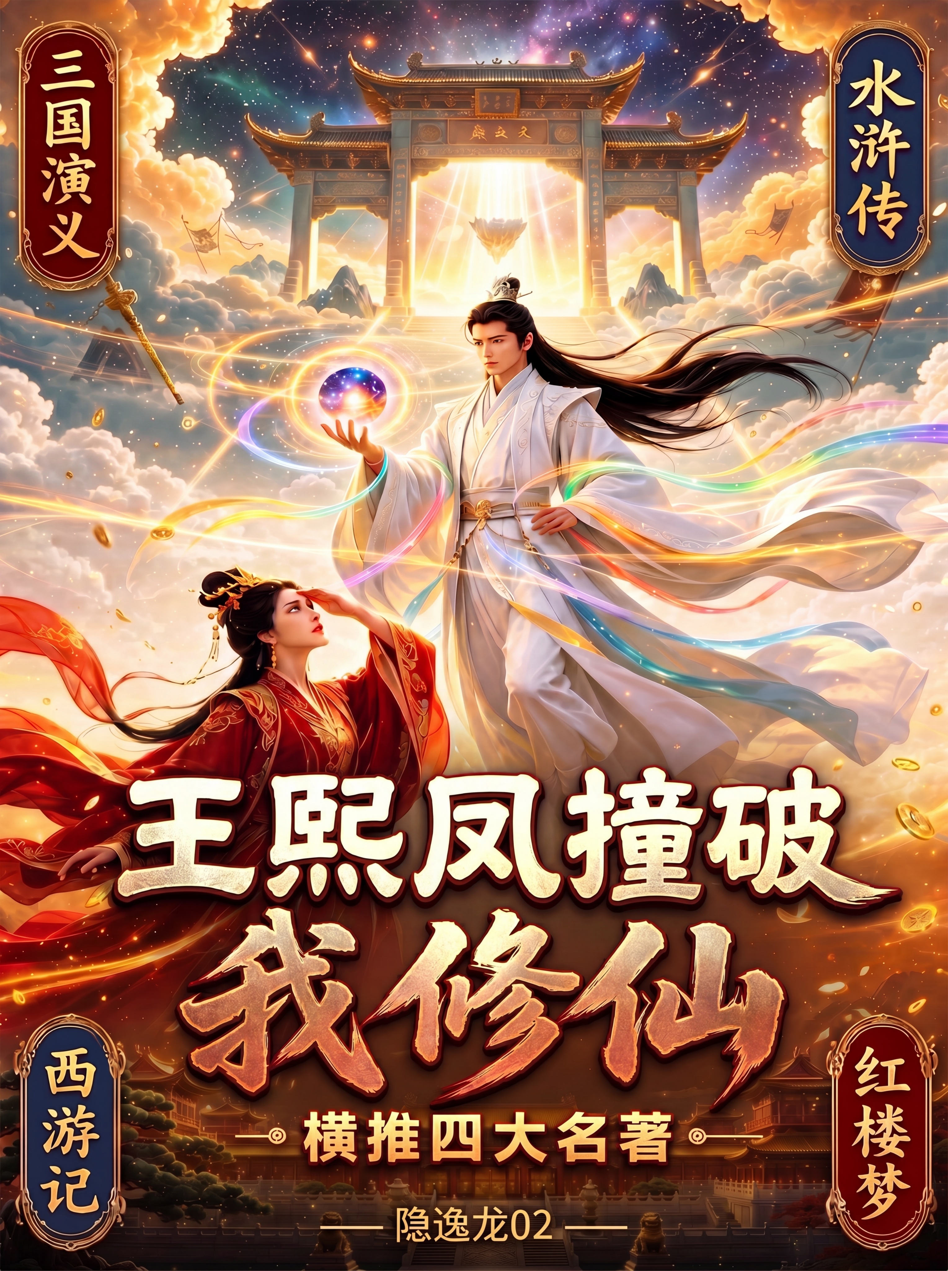 修改这张小说封面：1. 将标题组“王熙凤撞破我修仙”整体缩小到… - 图片创意预览