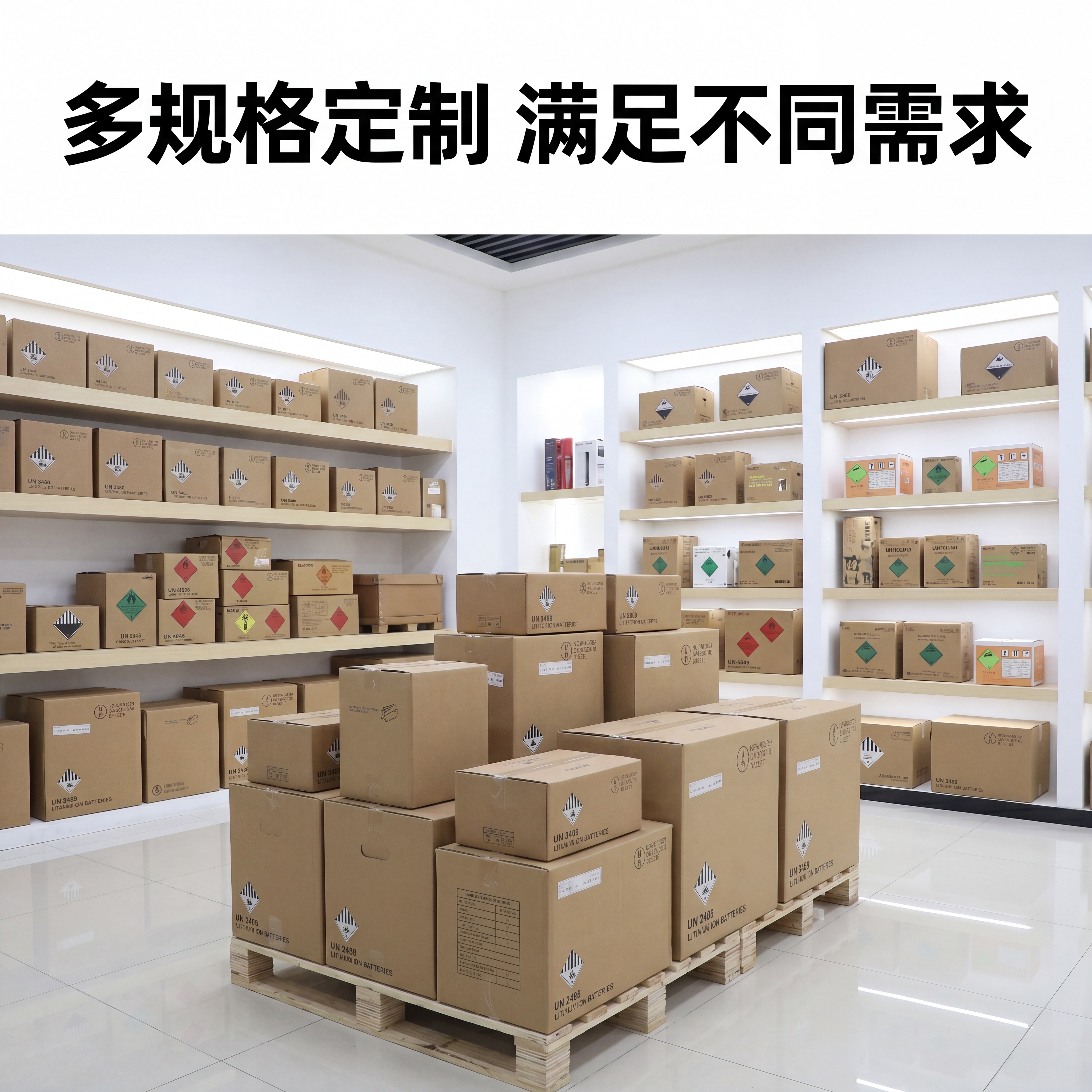 [主图-6] 多样规格展示图。展厅中整齐陈列不同尺寸、不同规格… - 图片创意预览