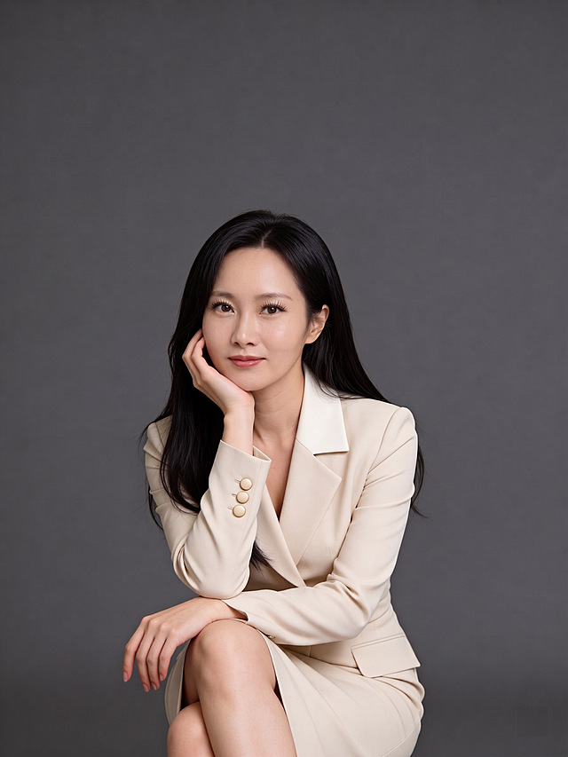 对原图进行人像精修：加长眼睫毛，呈现自然浓密效果，不夸张；去除脸上痘印与瑕疵，保留真实皮肤质感与纹理，不磨皮过度；整体保持原图背景、人物姿态与服装细节不变。