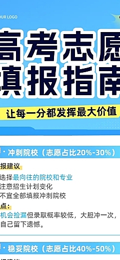 高考志愿填报指南机构服务介绍促销长图海报