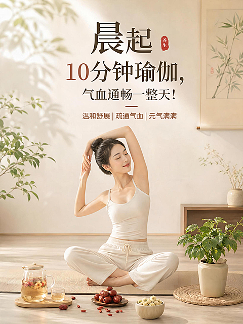 禅意瑜伽实景感养生知识科普小红书封面