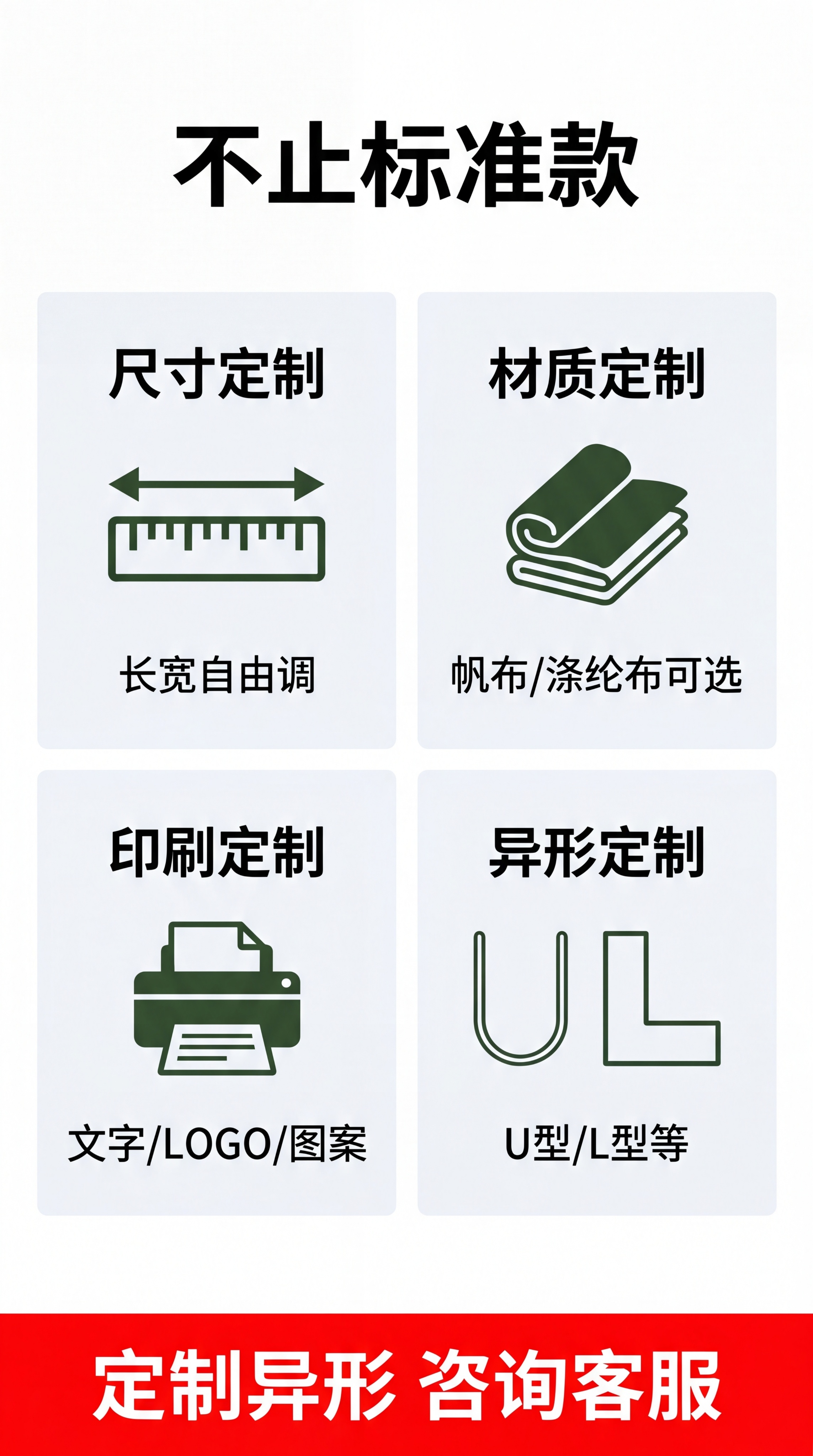 【第7屏】定制能力说明页：纯白底#FFFFFF，顶部标题‘不止… - 图片创意预览