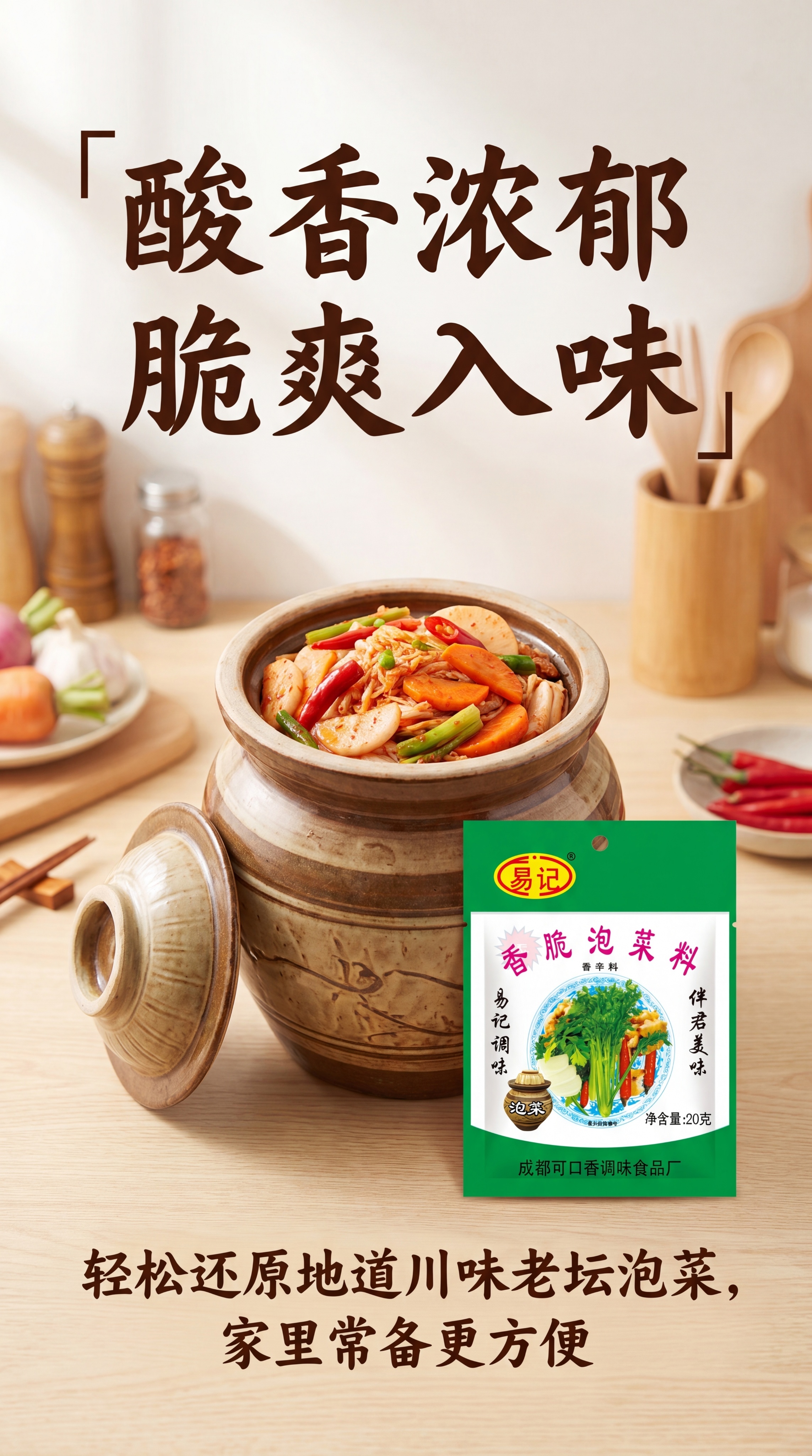 [第5屏] 成品展示收尾屏-香脆泡菜料成果展示。川味家常食欲感… - 图片创意预览