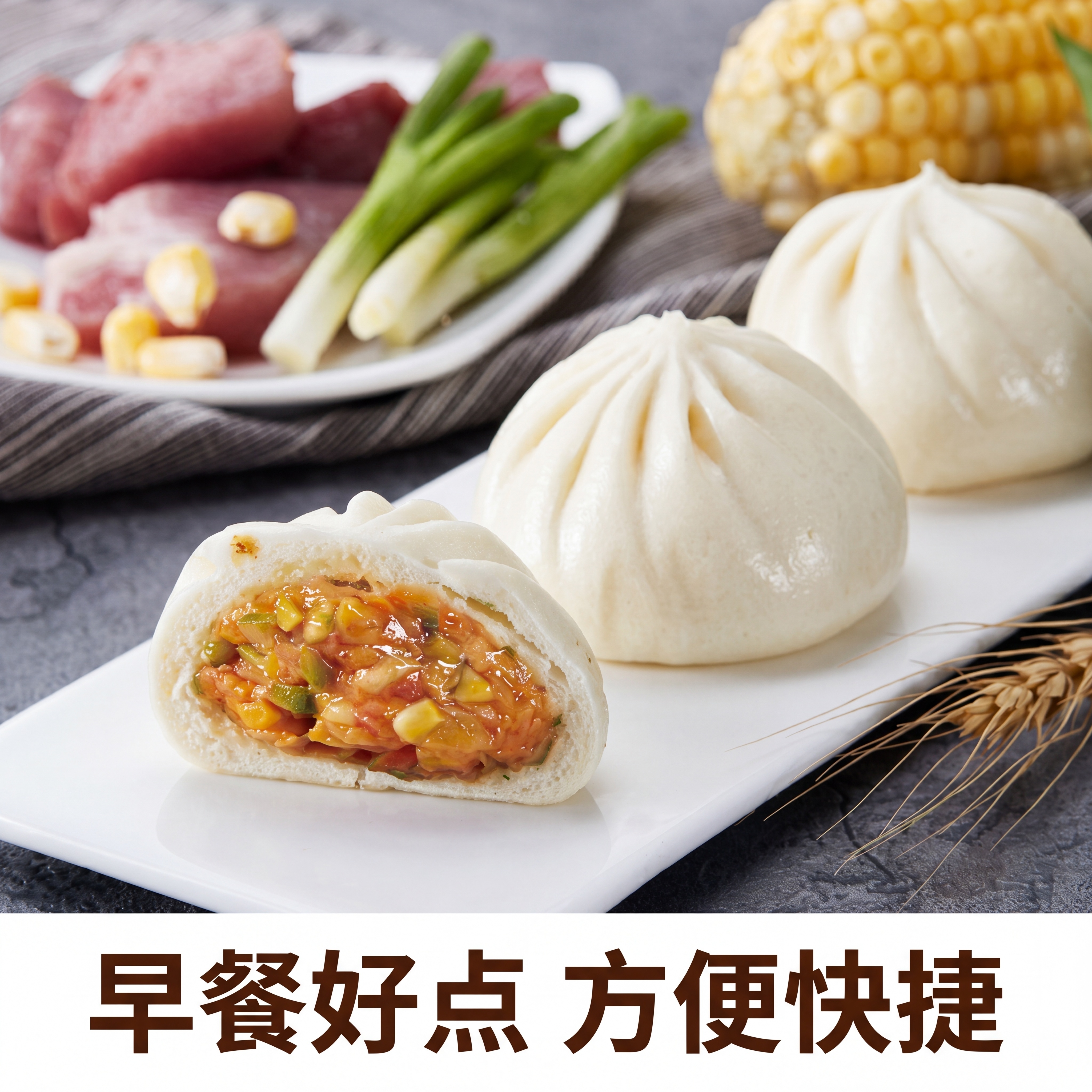 基于输入图片进行图生图，保持原小笼包、内馅和原料外观、材质颜色… - 图片创意预览