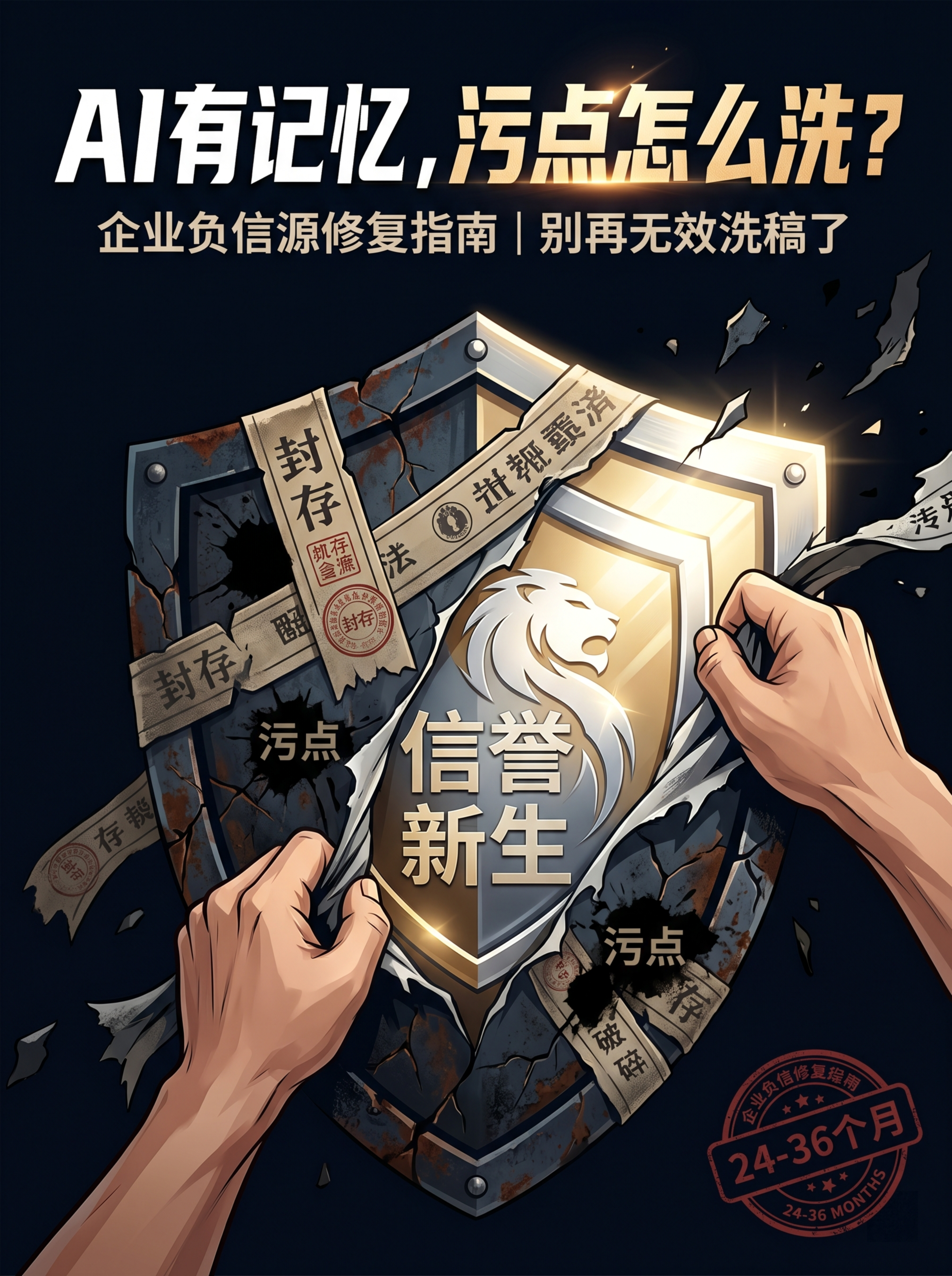 利用“破碎”与“修复”的视觉对立，展示“污点”与“重生”的主题… - 图片创意预览