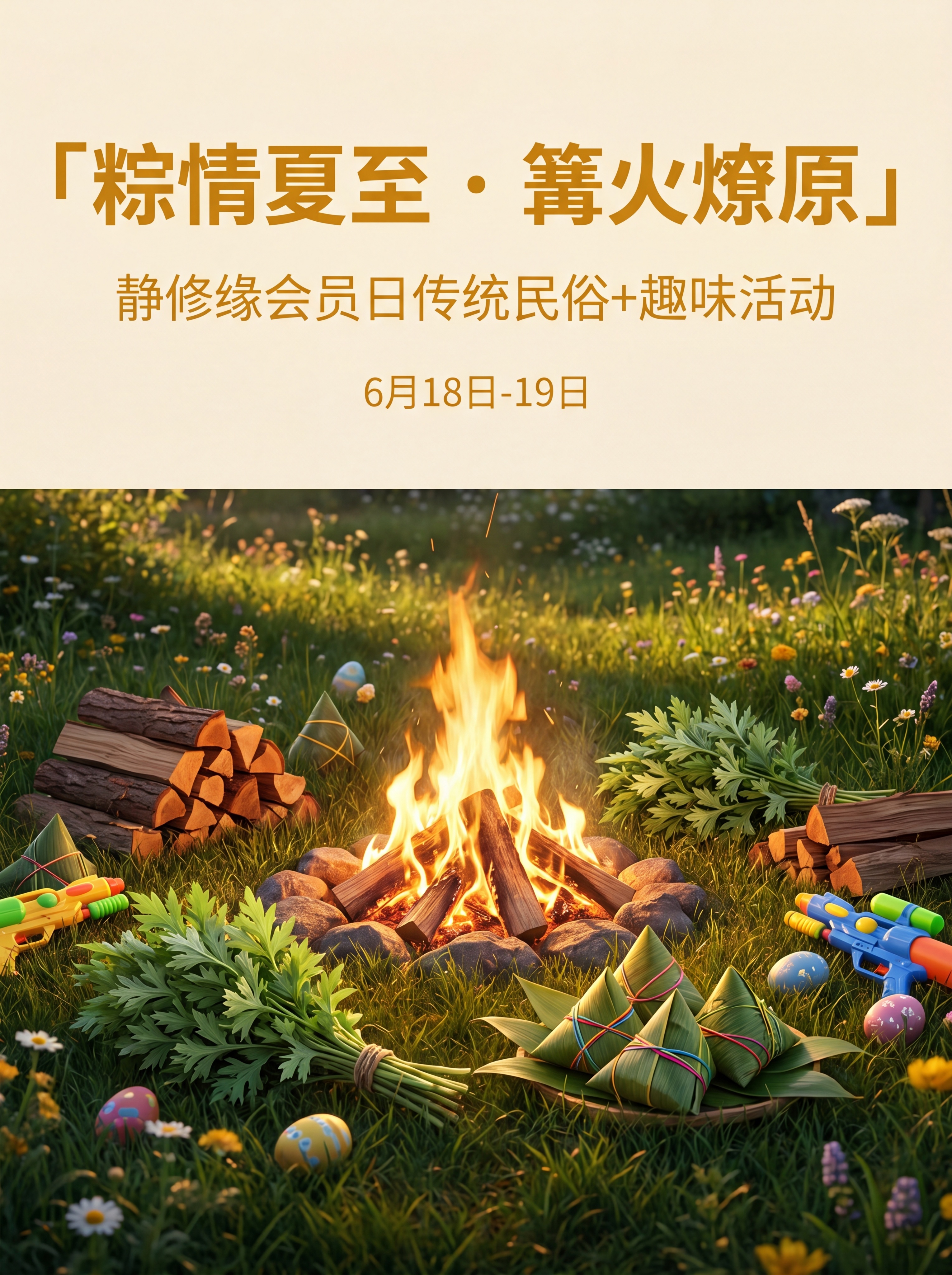 [第1屏] 详情页头图-粽情夏至·篝火燎原 静修缘会员日民俗活… - 图片创意预览
