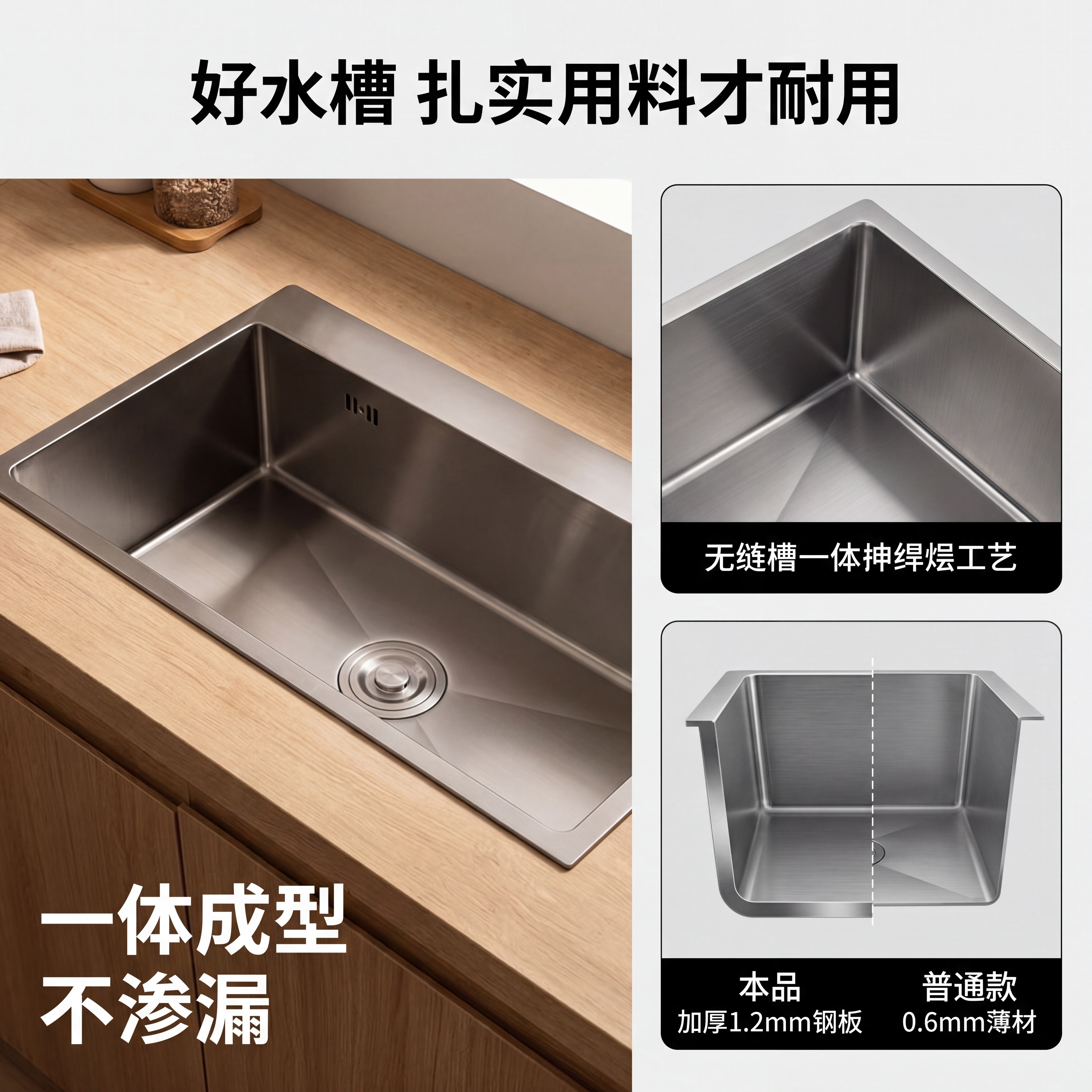 [主图-2] 水槽核心工艺卖点展示图，氛围风格为专业通透质感，… - 图片创意预览