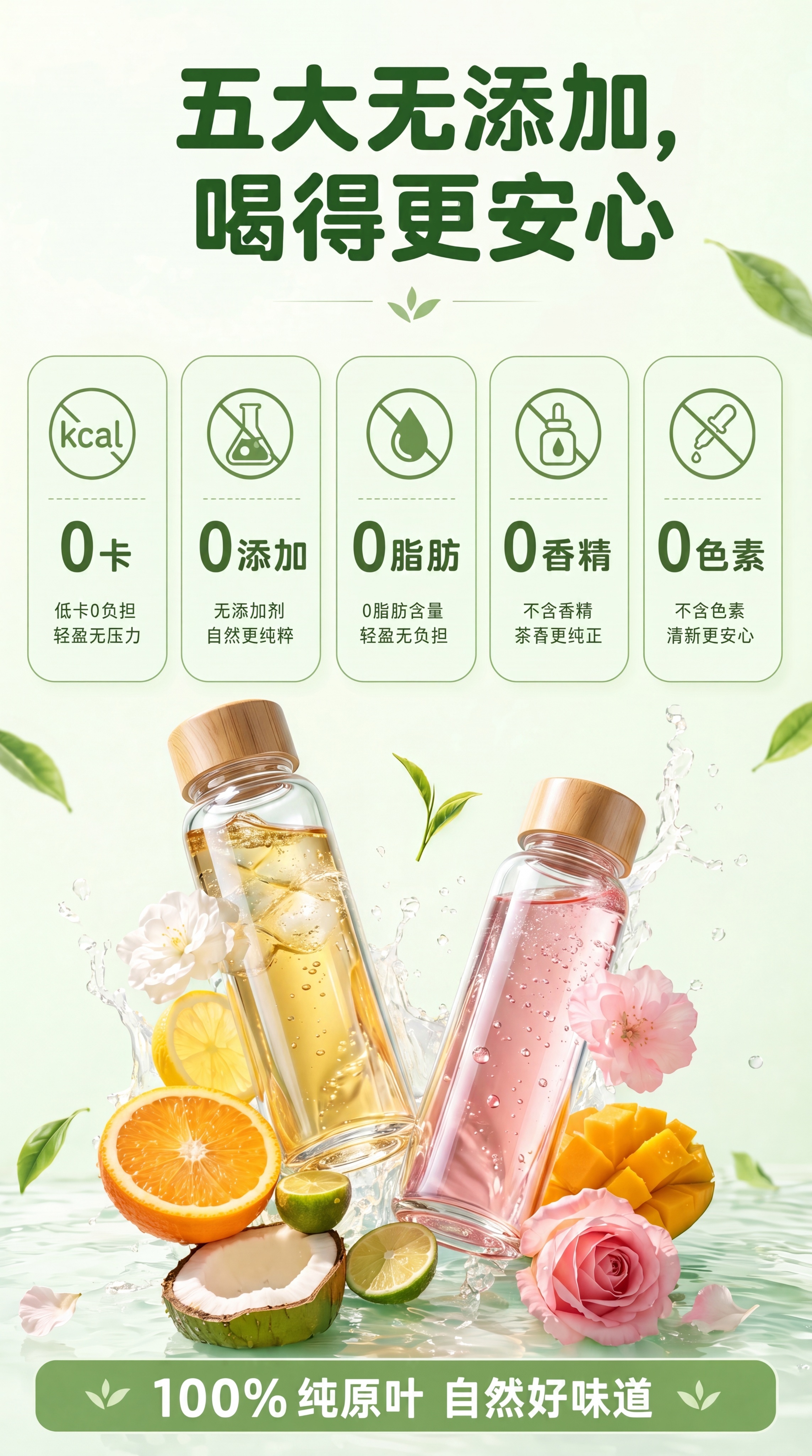 更换图片中的玻璃杯风格，保留整体布局、文字、水果和装饰位置不变… - 图片创意预览