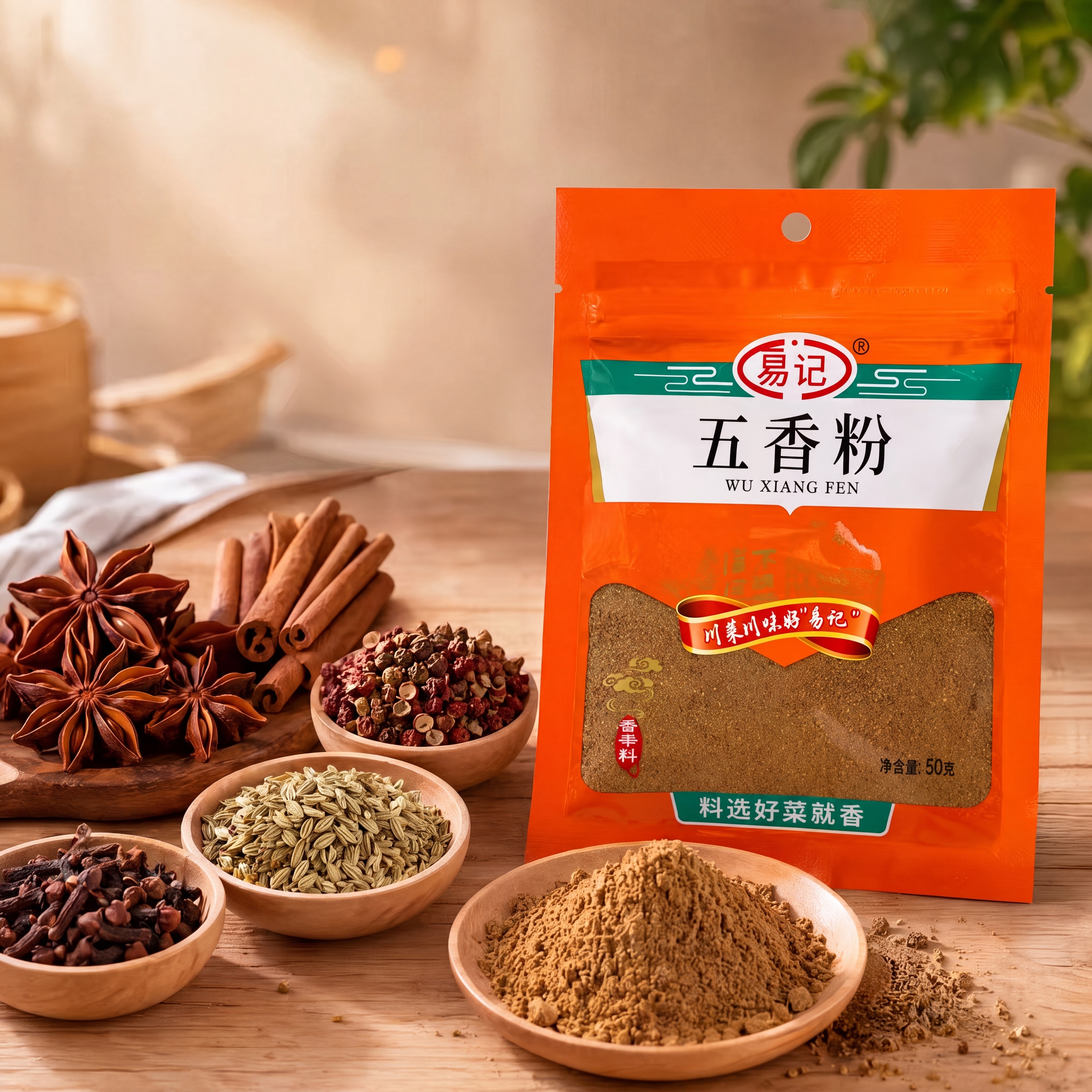 清除红圈内文字'复合五香风味 去腥提香一步到位'，无痕修复，还… - 图片创意预览
