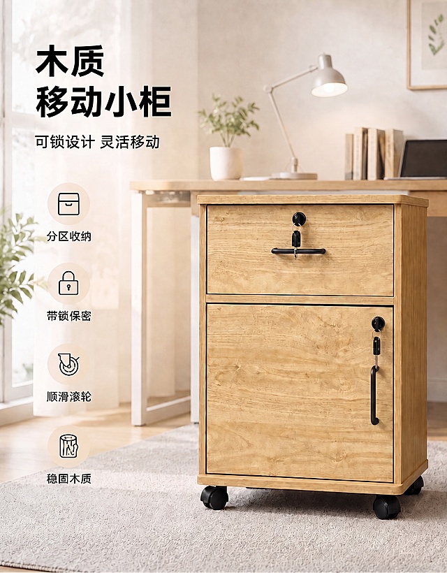 把图中所有铝合金银色拉手替换成参考图6的黑色拉手，其他内容、布局、文字都保持不变，整体画面保持高清