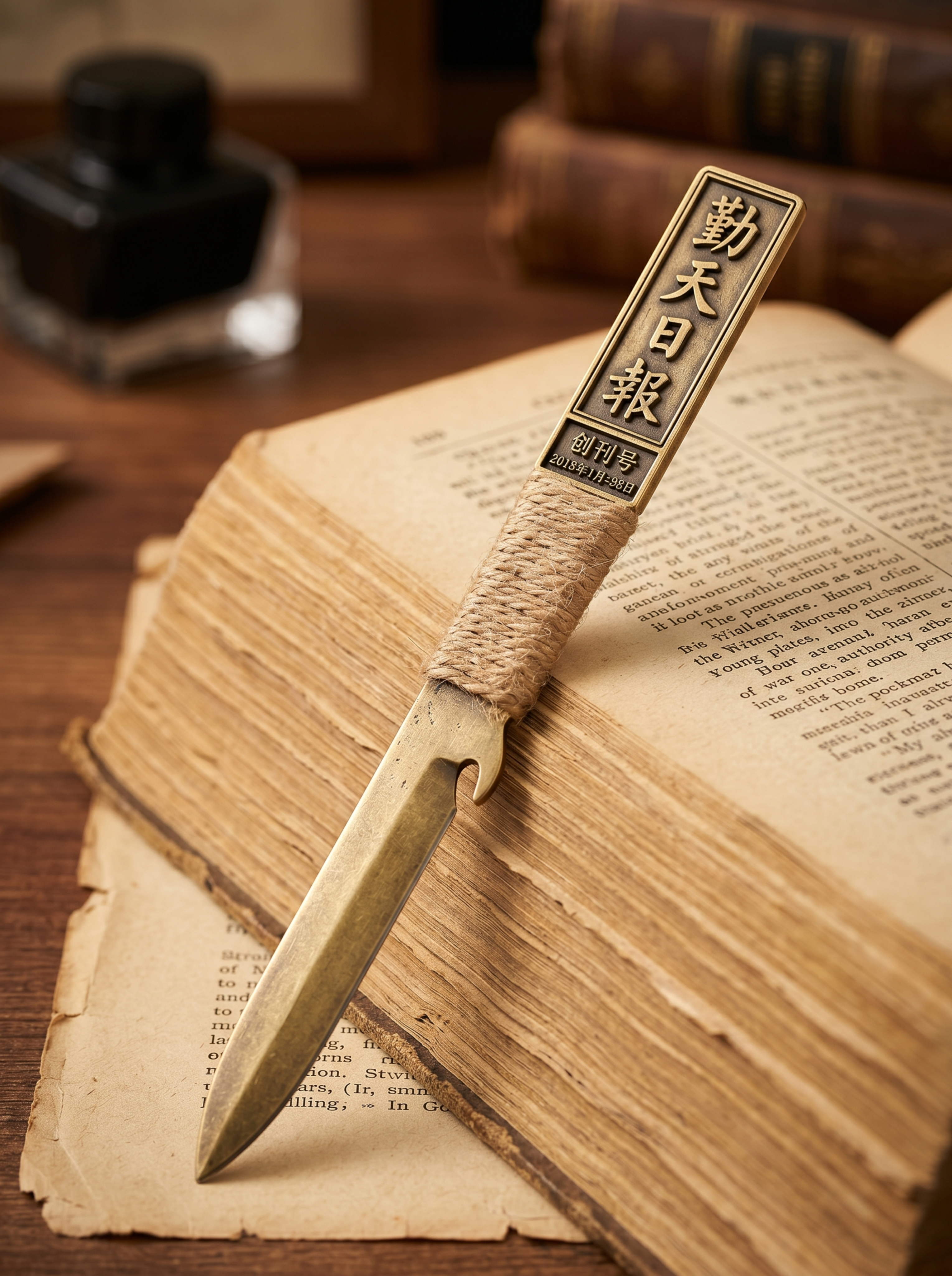 A brass bookmark and letter ope… - 图片创意预览