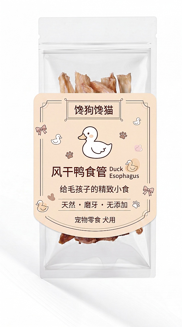 缩短标签的高度，调整为适配包装袋的横向窄腰封样式，保留所有文案、元素和原有韩系ins软萌简笔画风格、色彩和版式，保持整体设计协调
