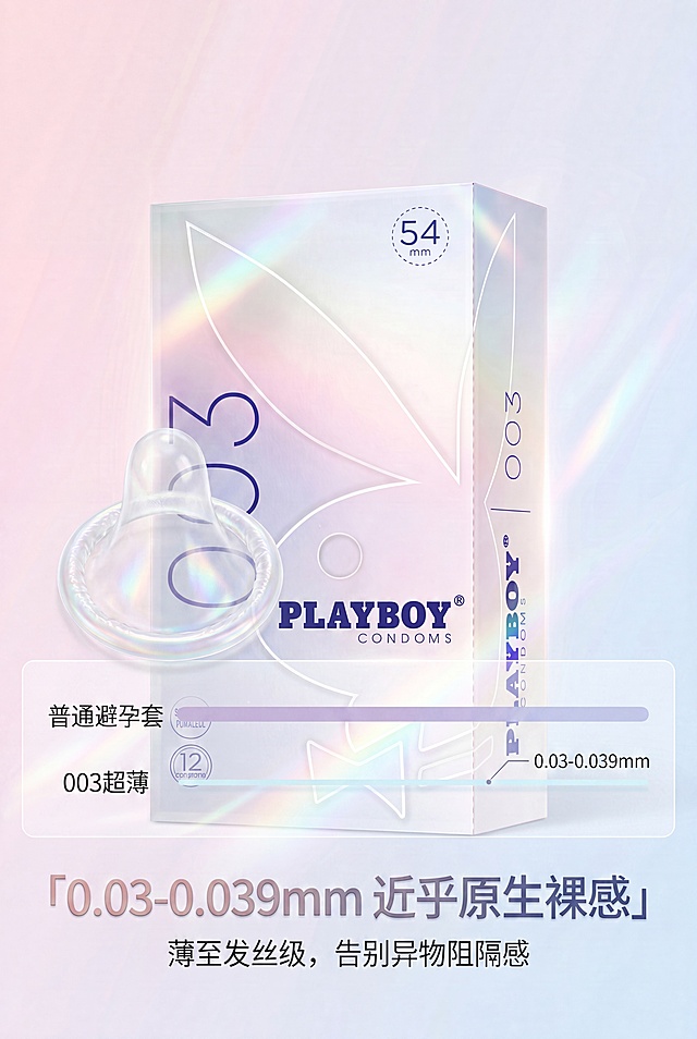 「图片1」请保持详情页连贯性，完成下面几屏的设计：「图片1」第2屏：品牌实力介绍
2:3竖屏，8K超高清画质，简约轻奢通透玻璃风+极简留白风，画面干净高级；严格还原上传的产品图，包括包装设计、颜色、LOGO位置、文字内容、图案元素等所有细节，产品实物比例1:1；字体采用无衬线极简文字+极简描边文字，薄阴影文字光影特效；主标题【百年花花公子 高端私密品牌】，副标题【专注轻奢私密防护，守护亲密美好时刻】；信息布局：画面左上放置品牌经典镂空兔子LOGO，中部摆放产品盒装实拍图，下方搭配品牌简介文案；排版形式：左对齐极简排版+大小层级排版；设计强调：融入细质轻奢肌理元素，极简线条装饰页面，展示品牌全球化定位，区别于普通平价计生用品，凸显中高端品牌调性，整体配色延续粉蓝低饱和渐变
第3屏：核心卖点-003超薄裸感
2:3竖屏，8K超高清画质，简约轻奢全息镭射风，科技感柔光光影；严格还原上传的产品图，包括包装设计、颜色、LOGO位置、文字内容、图案元素等所有细节，产品实物比例1:1；字体采用低饱和渐变文字+超细衬线辅助文字，弥散阴影文字光影特效；主标题【0.03-0.039mm 近乎原生裸感】，副标题【薄至发丝级，告别异物阻隔感】；信息布局：画面中心放置避孕套微距特写+盒装产品，搭配厚度数据可视化对比线条，直观展示超薄优势；排版形式：居中对称排版，核心数据放大加粗突出；设计强调：微距镜头展示套身通透质感，用渐变色块对比普通避孕套与本品厚度，可视化诠释超薄卖点，镭射光影加持提升高级科技感
第4屏：核心卖点-泰国进口原料
2:3竖屏，8K超高清画质，简约轻奢+自然治愈原木质朴风，风格融合协调；严格还原上传的产品图，包括包装设计、颜色、LOGO位置、文字内容、图案元素等所有细节，产品实物比例1:1；字体采用无衬线极简文字+极简描边文字，薄阴影文字光影特效；主标题【泰国直采 优质天然橡胶】，副标题【高弹柔韧材质，安全不易破损】；信息布局：背景搭配简约泰国橡胶树林剪影，右侧摆放产品实物，左侧标注原料产地、材质优势文案；排版形式：分栏模块化排版；设计强调：实景元素与极简UI结合，直白展示原料产地优势，特写展示橡胶材质高弹拉伸特性，凸显材质柔韧、亲肤、安全三大亮点
第5屏：核心卖点-医用级润滑剂
2:3竖屏，8K超高清画质，简约轻奢通透玻璃风，水润柔光质感；严格还原上传的产品图，包括包装设计、颜色、LOGO位置、文字内容、图案元素等所有细节，产品实物比例1:1；字体采用低饱和渐变标题文字，内发光文字光影特效；主标题【医用级润滑 长效水润】，副标题【温和亲肤无刺激，告别干涩不适感】；信息布局：画面底部放置产品盒装，中部搭配水润流体特效，辅助标注润滑液等级、适配肌肤人群；排版形式：居中对称排版+疏密对比排版；设计强调：液态流体元素烘托水润属性，玻璃通透质感展示润滑液纯净度，着重强调医用级安全标准，适配敏感肌人群
第6屏：核心卖点-淡雅茉莉香型
2:3竖屏，8K超高清画质，简约轻奢+甜美治愈风，柔和低饱和配色；严格还原上传的产品图，包括包装设计、颜色、LOGO位置、文字内容、图案元素等所有细节，产品实物比例1:1；字体采用纤细手写辅助文字+无衬线主标题，薄阴影文字光影特效；主标题【清雅茉莉香 无色更纯净】，副标题【天然淡香去异味，无添加人工色素】；信息布局：画面点缀极简茉莉花线条纹样，中心摆放产品，拆分讲解香型、无色套体两大优势；排版形式：环绕式排版；设计强调：淡雅花艺元素点缀页面，区别于浓烈工业香精味，突出茉莉花清香、无色无色素、温和纯净的差异化卖点，氛围浪漫温柔
第7屏：核心卖点-光面平行器型
2:3竖屏，8K超高清画质，简约轻奢极简几何风，线条简约高级；严格还原上传的产品图，包括包装设计、颜色、LOGO位置、文字内容、图案元素等所有细节，产品实物比例1:1；字体采用无衬线极简文字+极简描边文字，立体浮雕文字光影特效；主标题【光面平行器型 顺滑无阻碍】，副标题【专属平行设计，全方位贴合肌肤】；信息布局：产品实拍图+器型结构解析线稿图，直观拆解光面平行结构设计；排版形式：居中对称排版；设计强调：极简几何线稿解析器型原理，多角度展示套身光面细节，诠释顺滑易佩戴、无异物阻隔、适配多种场景的产品优势
第8屏：核心卖点-52mm黄金阔度
2:3竖屏，8K超高清画质，简约轻奢全息镭射风；严格还原上传的产品图，包括包装设计、颜色、LOGO位置、文字内容、图案元素等所有细节，产品实物比例1:1；字体采用低饱和渐变放大数字标题，弥散阴影文字光影特效；主标题【52mm亚洲黄金阔度】，副标题【科学尺寸，适配绝大多数亚洲男性】；信息布局：画面中心展示避孕套尺寸标注实拍图，搭配尺寸适配人群示意图，区分偏大/偏小/黄金尺寸；排版形式：大小层级排版+居中对称排版；设计强调：数据可视化标注52mm阔度、总长180mm核心尺寸，对比劣质尺寸产品痛点，突出本品不紧绷、不脱落、贴合舒适的优势
第9屏：安全质检保障
2:3竖屏，8K超高清画质，简约轻奢商务极简风，稳重高级；严格还原上传的产品图，包括包装设计、颜色、LOGO位置、文字内容、图案元素等所有细节，产品实物比例1:1；字体采用超细衬线文字+无衬线极简文字，薄阴影文字光影特效；主标题【多重严苛质检 安全双重保障】，副标题【符合国标GB/T7544&ISO4074国际标准】；信息布局：产品实物置于画面下方，上方陈列质检认证标识、电子全检流程简介；排版形式：左对齐极简排版；设计强调：极简商务风页面布局，展示双重质检标准、全电子检测工艺，打消用户安全顾虑，凸显产品合规、无菌、安全的核心优势