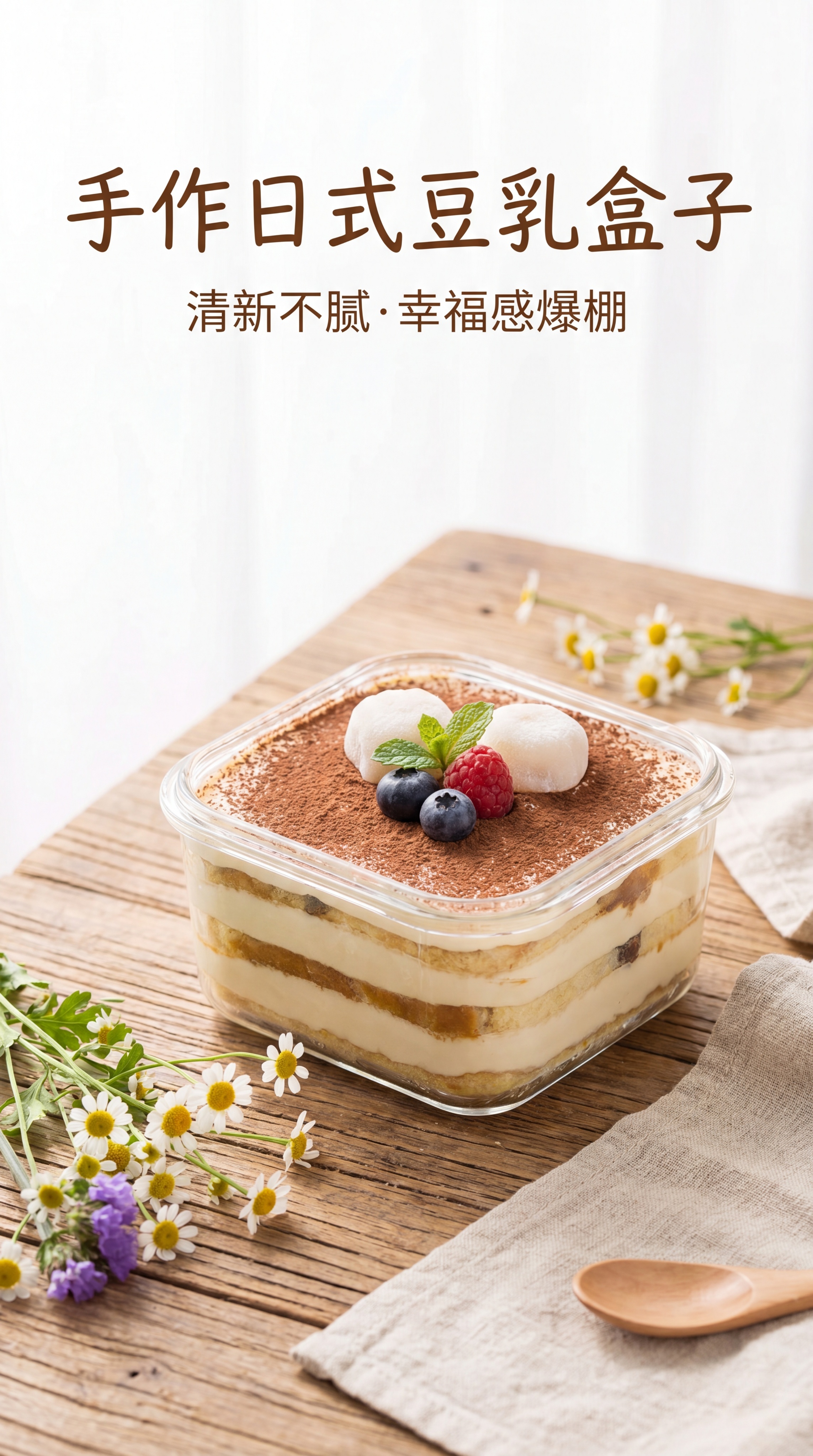 一张美食小甜品封面，画面干净协调，看起来非常有食欲，文字清晰，… - 图片创意预览