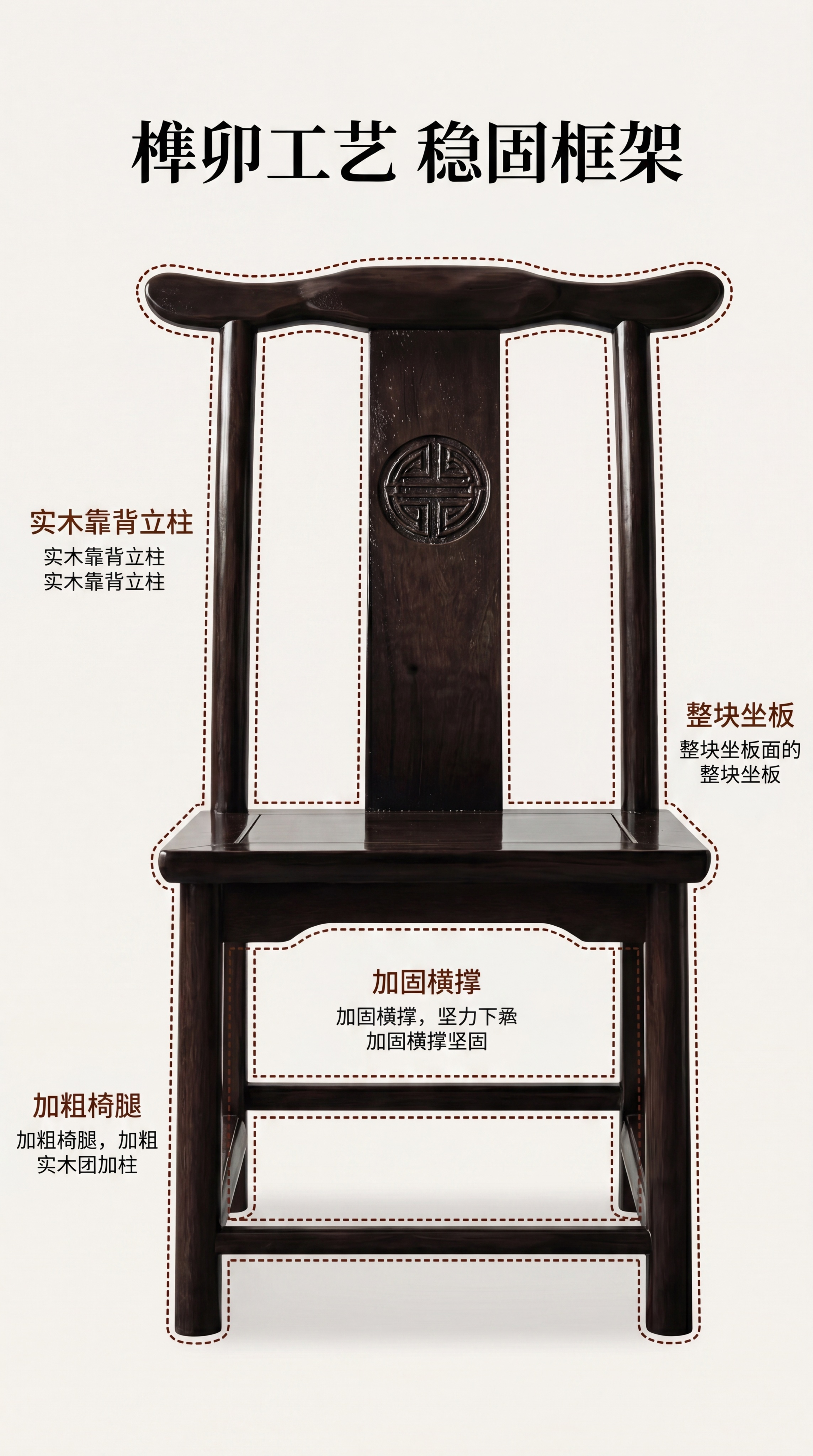 [第4屏] 官帽椅结构框架解析。本屏使用【图3】展示整体实木框… - 图片创意预览