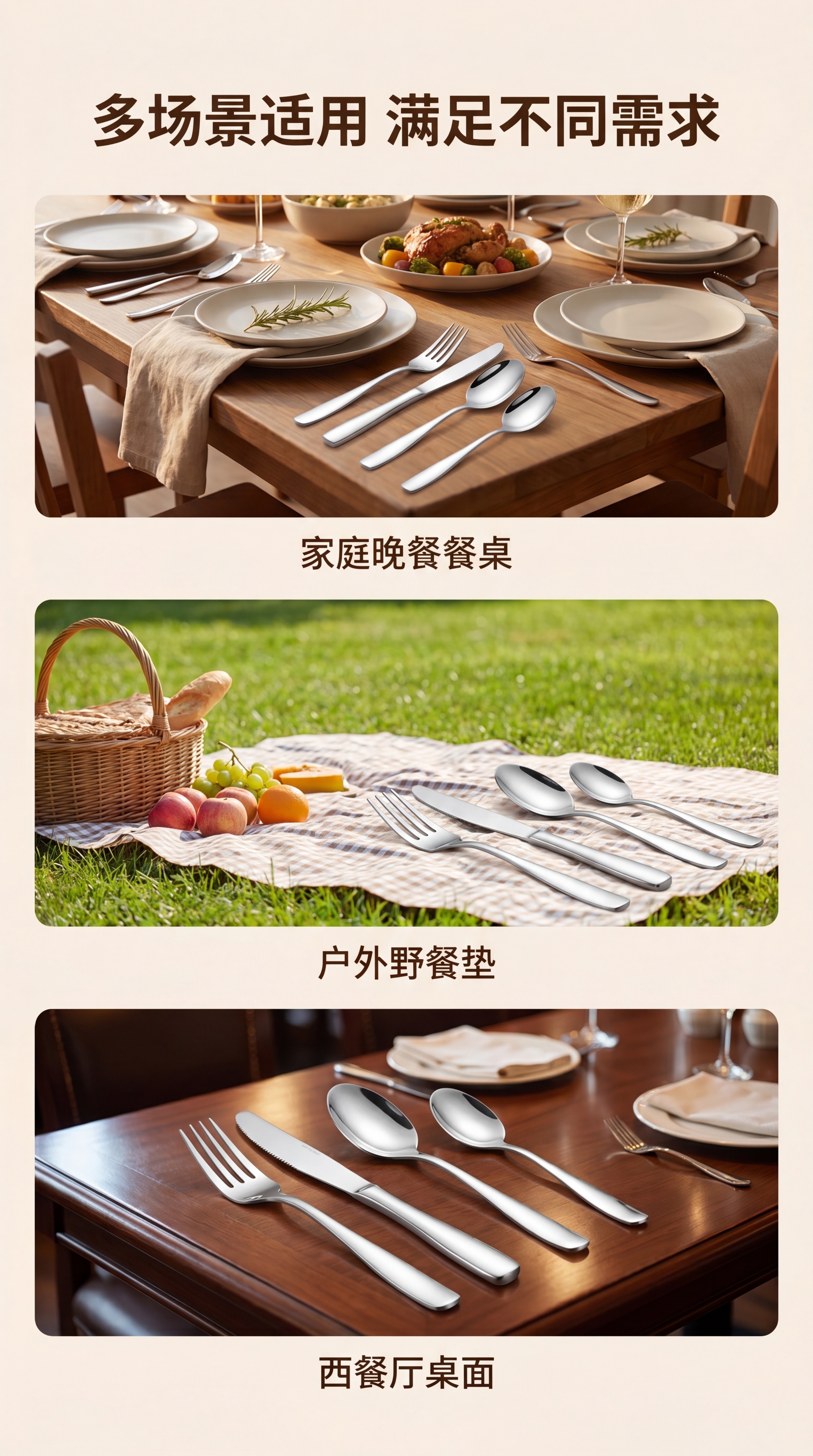 [第7屏] 多场景使用拼图，展示餐具在不同场景的应用。本屏使用… - 图片创意预览