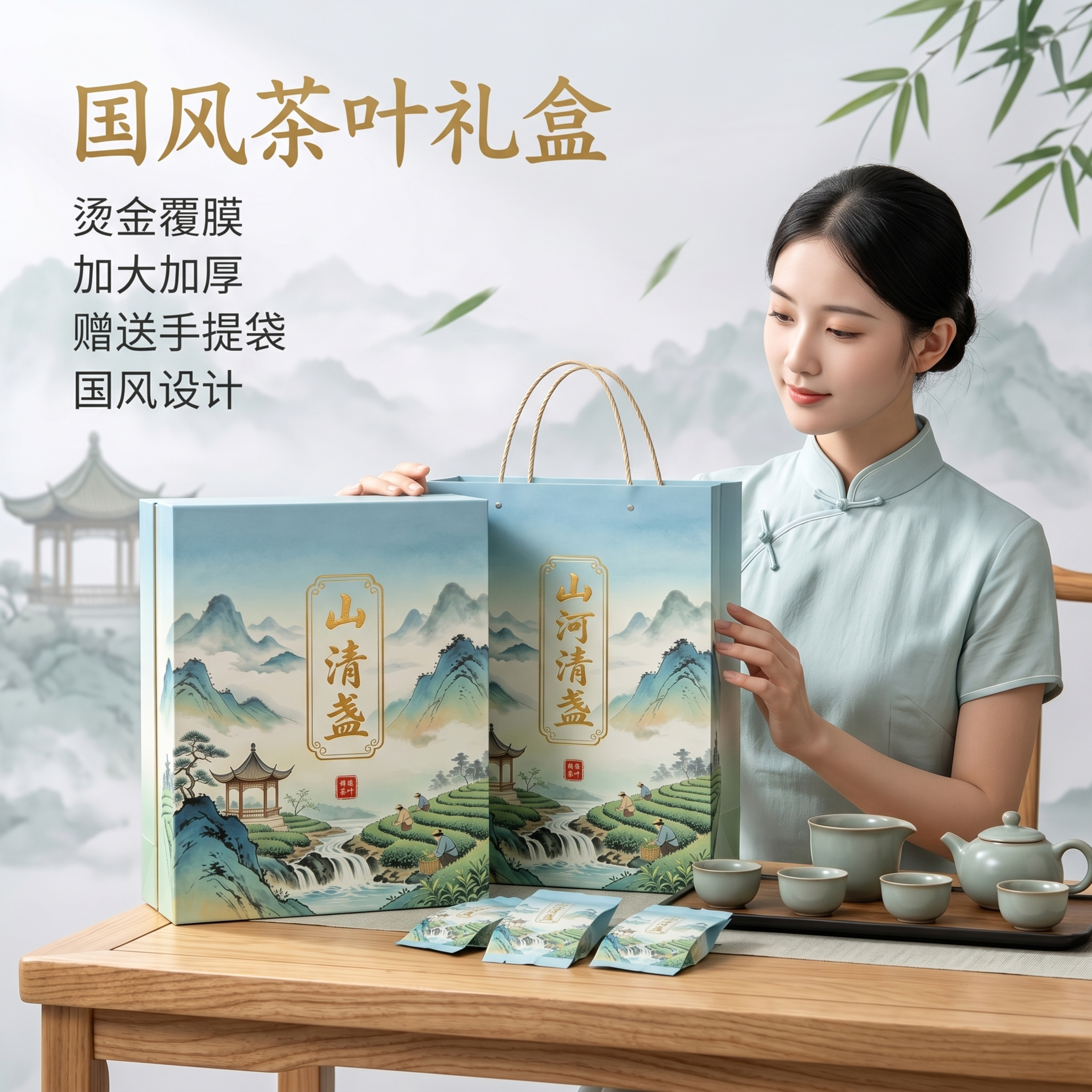 [主图-1] 国风茶叶礼盒场景展示首图 [氛围风格] 新中式国… - 图片创意预览