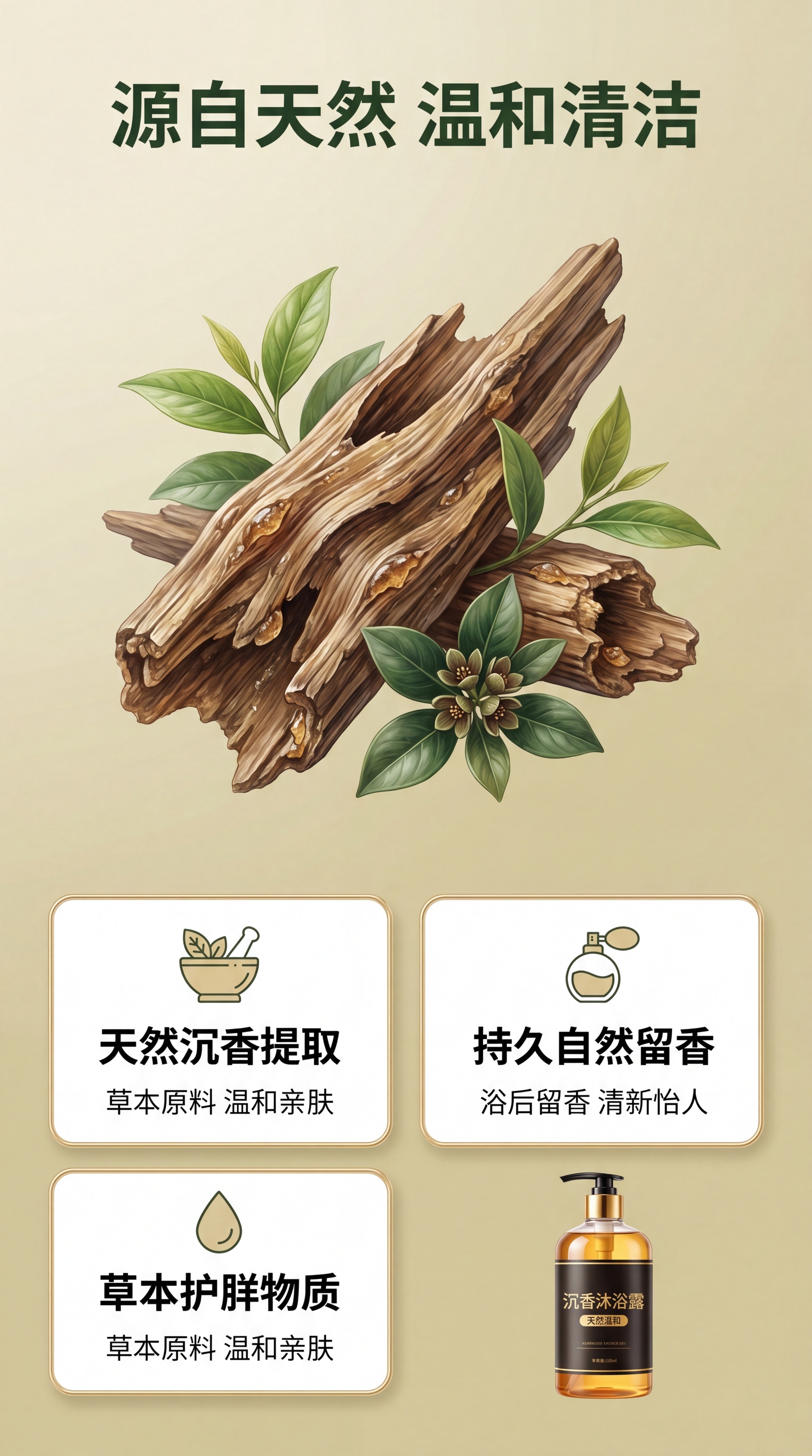 [第3屏] 成分功效解析-天然沉香提取成分展示专屏。 [氛围/… - 图片创意预览